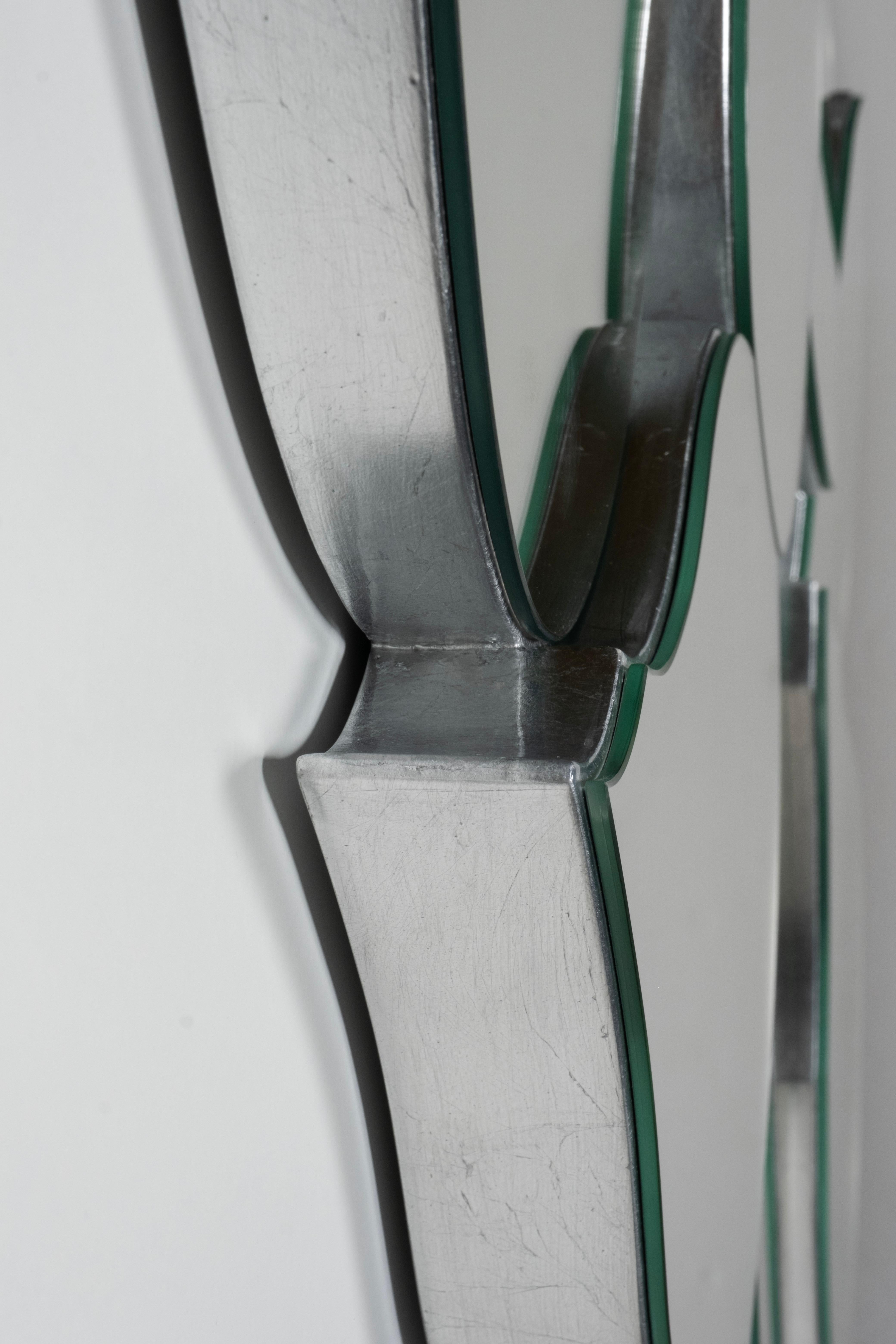 Espejo de pared Infinito moderno de mediados de siglo, pan de plata, hecho a mano por Greenapple en Nuevo estado para la venta en Lisboa, PT