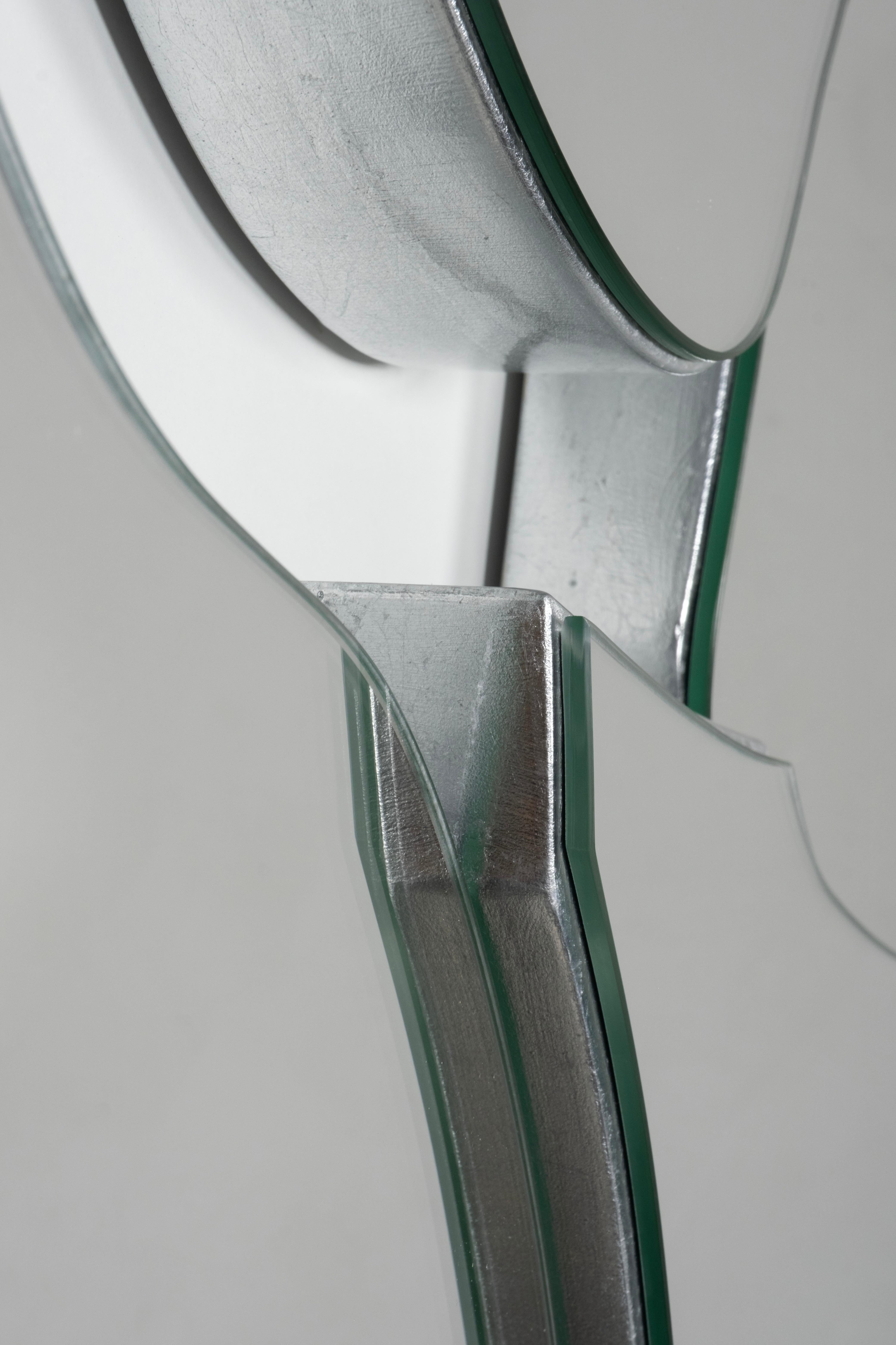 Espejo de pared Infinito moderno de mediados de siglo, pan de plata, hecho a mano por Greenapple Siglo XXI y contemporáneo en venta