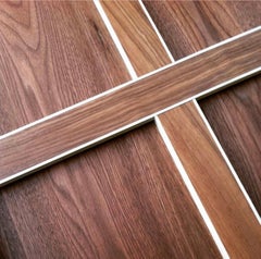 Mid Century Modern influenced dining table base in Walnut and aluminum