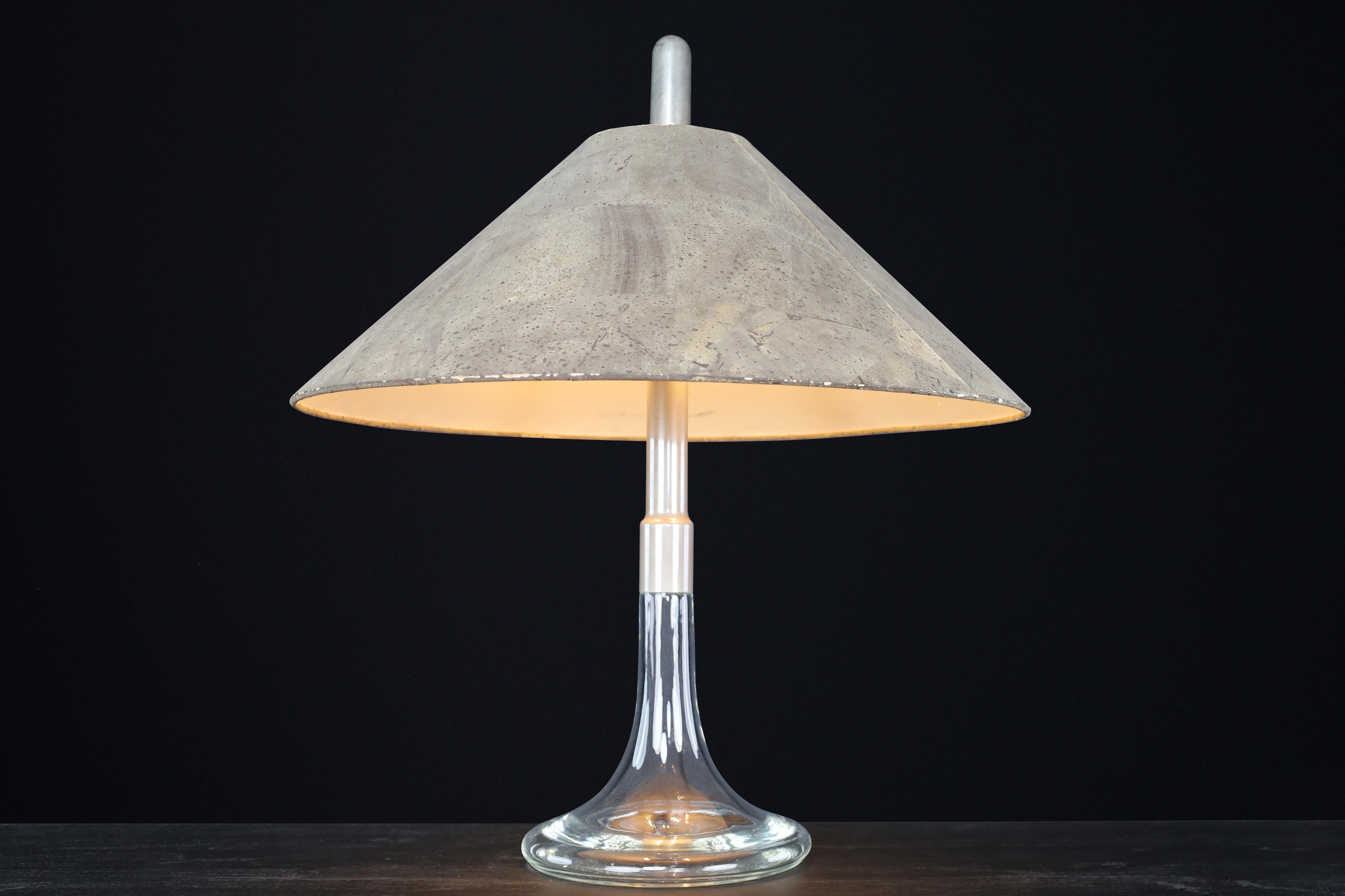 Mid-Century Modern Lampe de table Ingo Maurer, verre et chrome, Design M, Allemagne, 1960. en vente