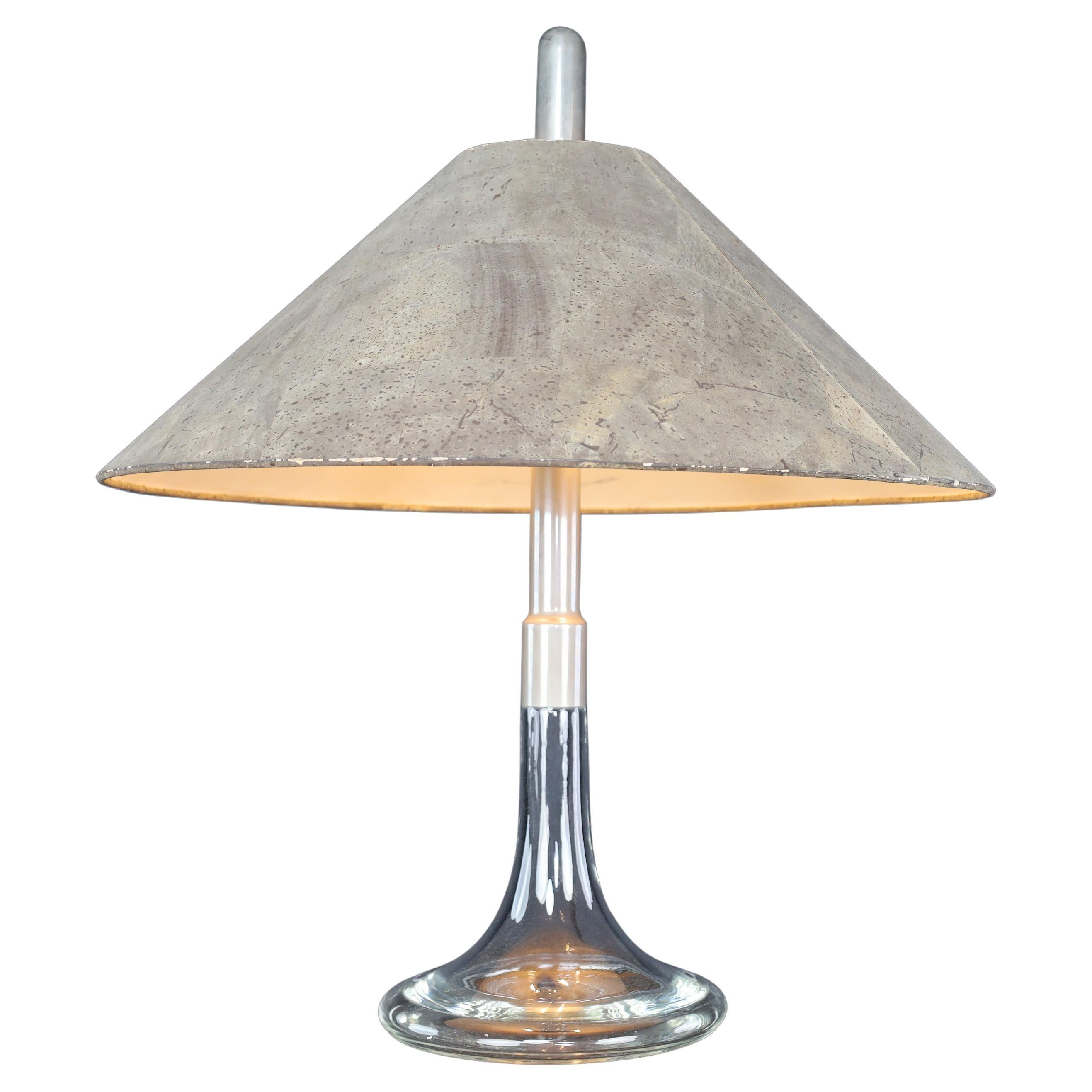 Mid-Century Modern Ingo Maurer Tischlampe aus Glas und Chrom, Design M, Deutschland 1960