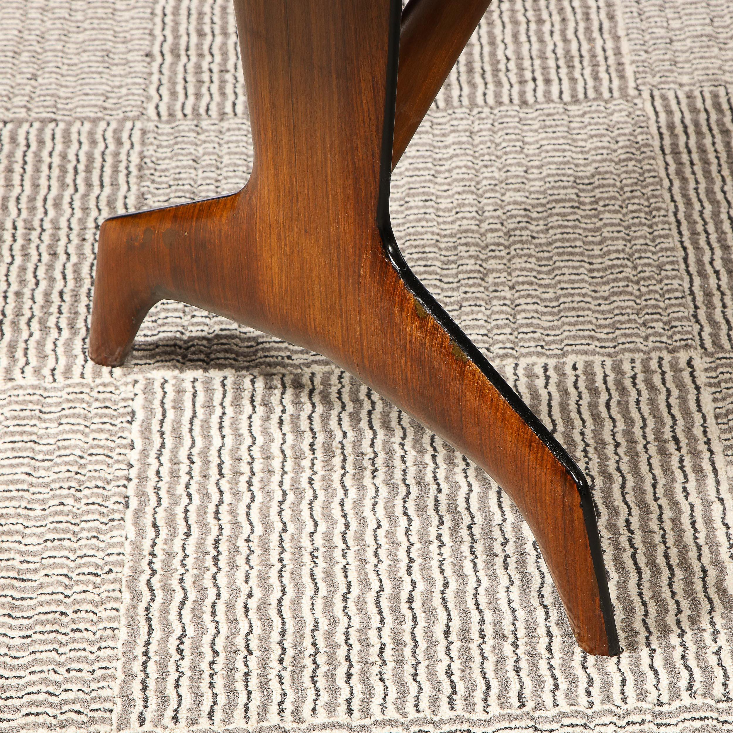 Mid Century Modern Inlaid & Bookmatched Zebrawood Dining Table by Carlo De Carli For Sale 6