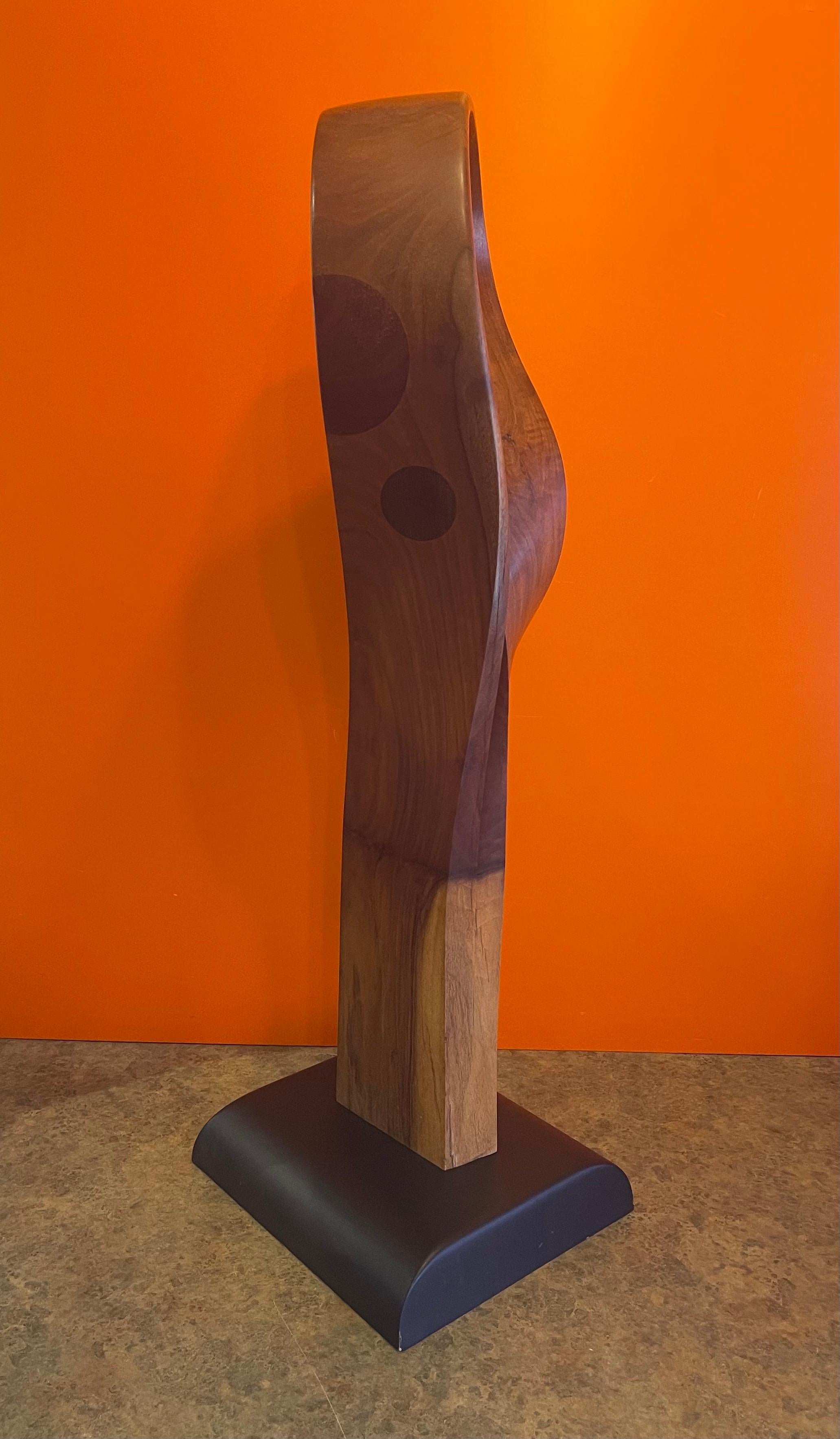 Inlay Mid-Century Modern Inlaid Wood Freeform Abstract Sculpture For Sale