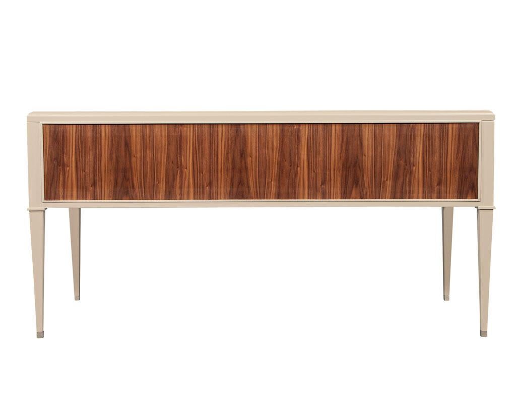 Mid-Century Modern Inspired 2-Tone Walnut Writing Desk For Sale 12