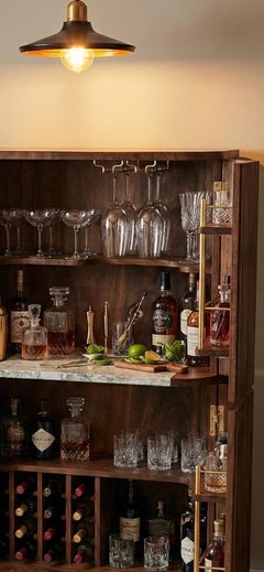 Mid-century modern inspired bar cabinet with the signature Redline