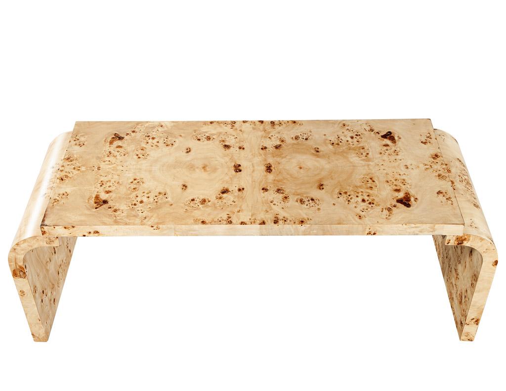 Mid-Century Modern Inspired Burl Walnut Coffee Table For Sale 10