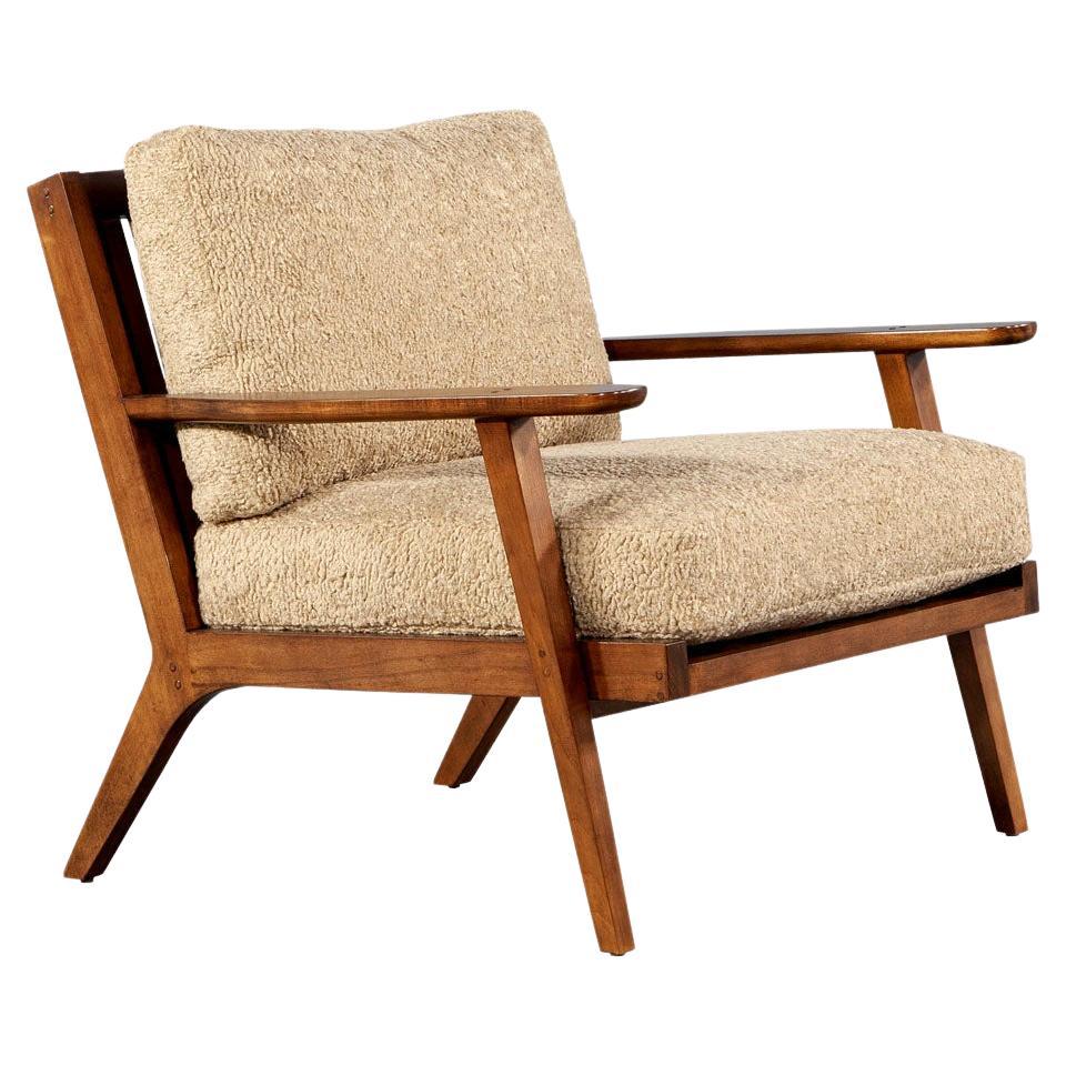 Mid-Century Modern Inspired Maple Lounge Chair by Ellen Degeneres Mildas Chair For Sale