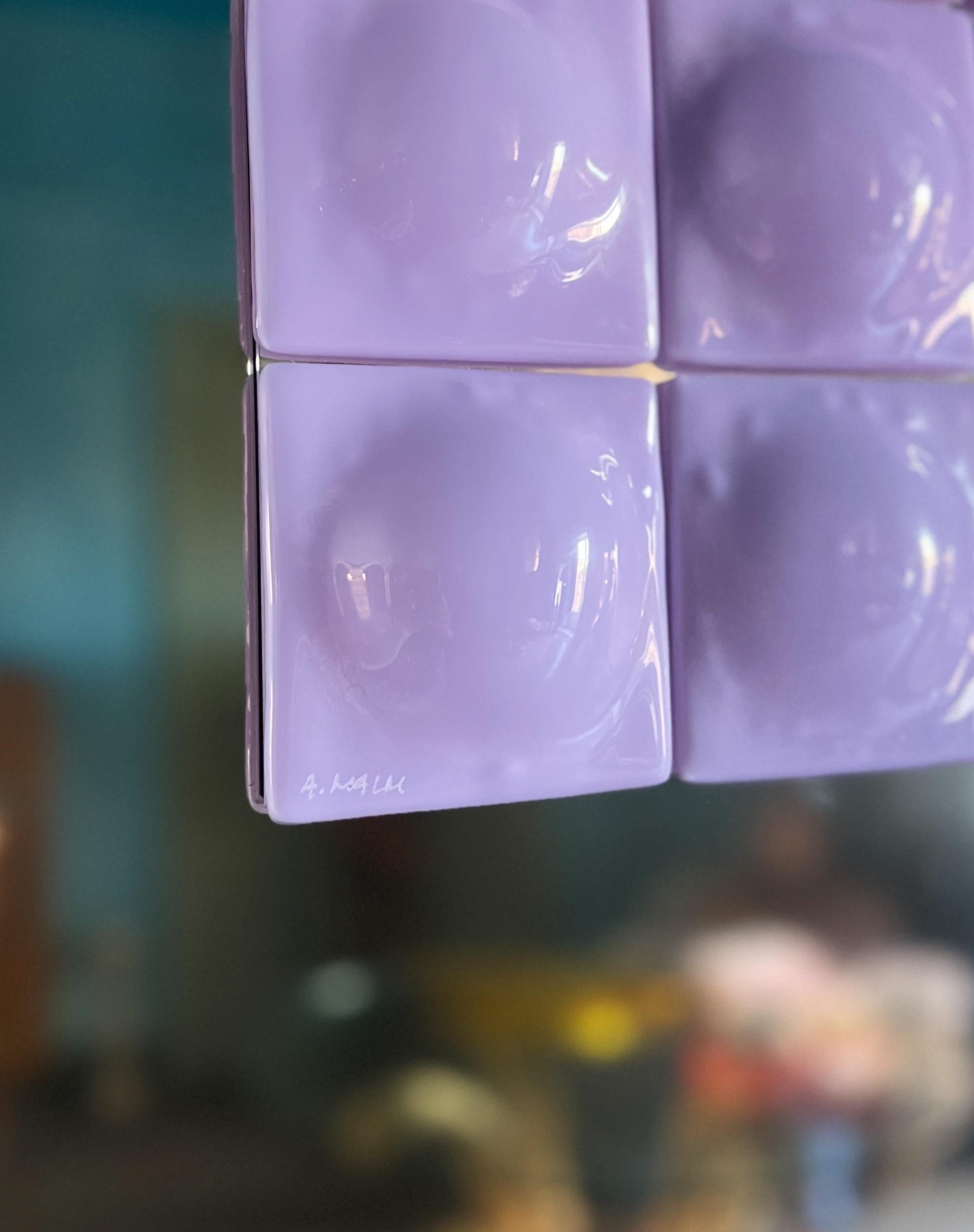 Contemporary Mid-Century Modern Inspired Mirror Sculpture Glass and Steel by Amanda Malm' For Sale