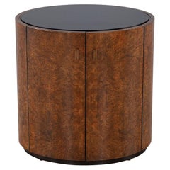 Mid-Century Modern Inspired Oval Burl Walnut End Table