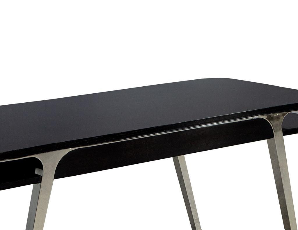 Mid-Century Modern Inspired Polished Stainless Steel Desk 8