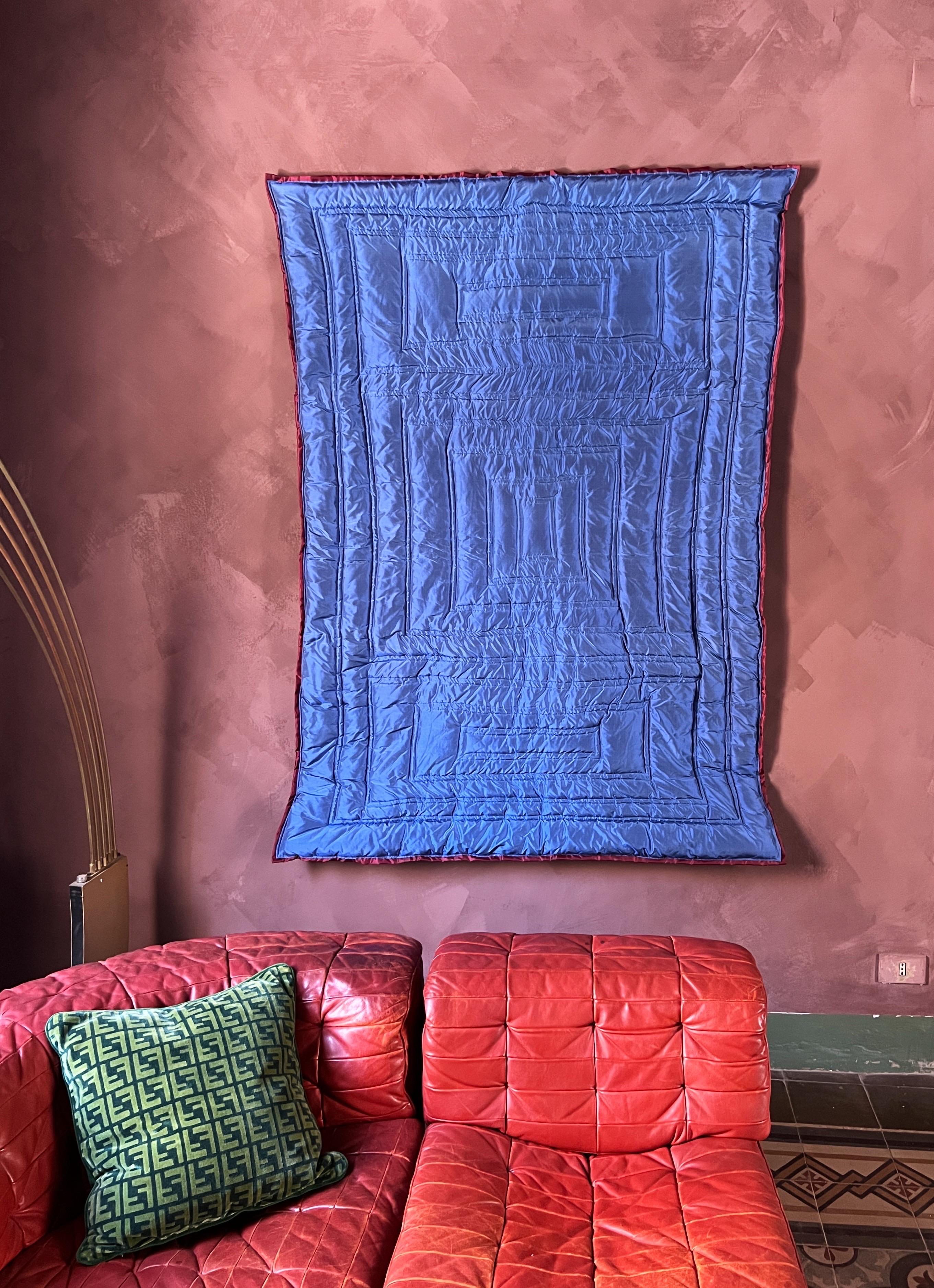 Mid-Century Modern Inspired Textile Wall Sculpture in Raw Silk by Amanda Malm For Sale 5