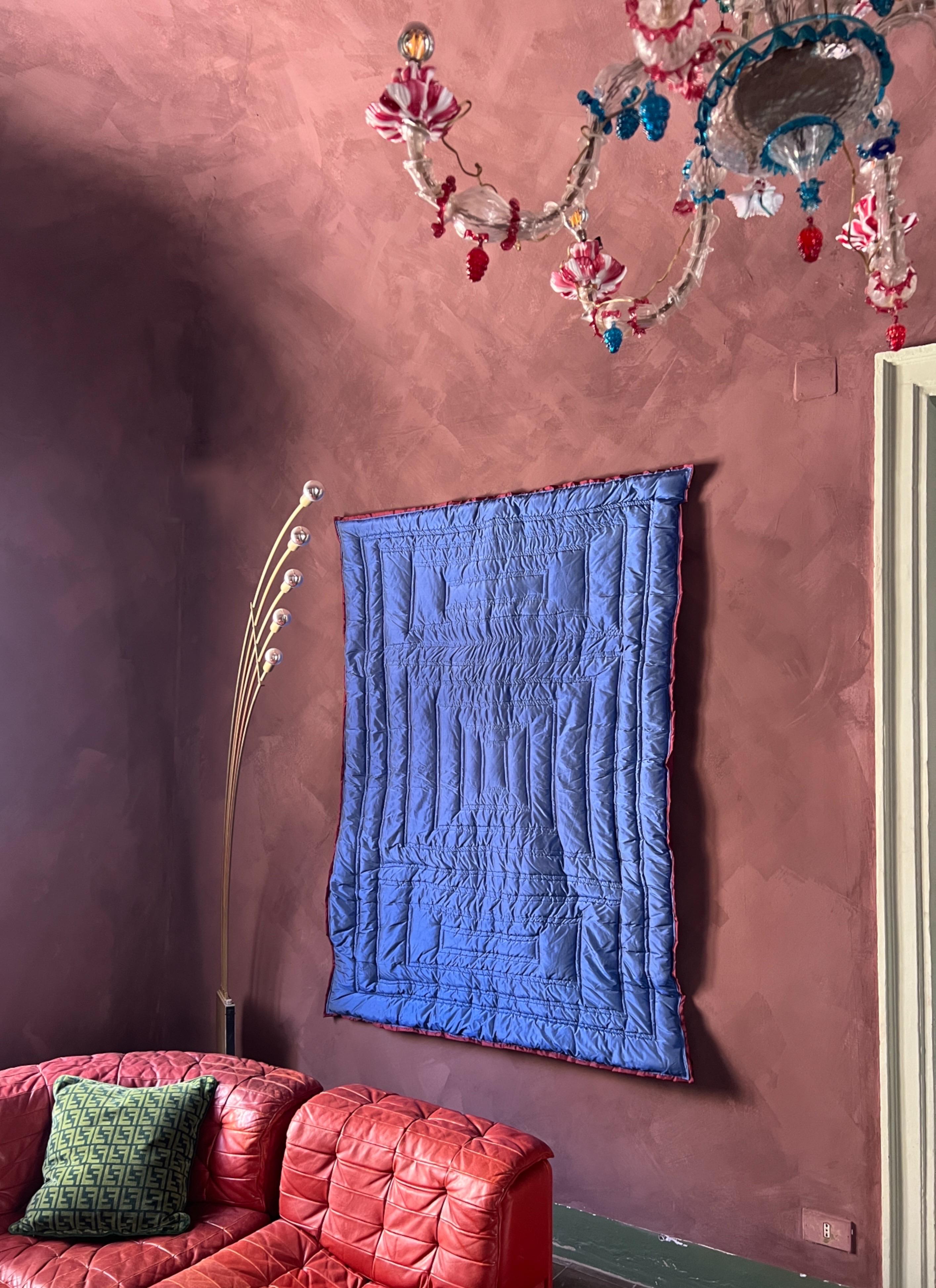 Mid-Century Modern Inspired Textile Wall Sculpture in Raw Silk by Amanda Malm For Sale 8