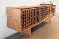 Credenza "Victoria" ispirata al Mid Century Modern - Mobile stereo Boho in noce