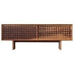 Credenza "Victoria" ispirata al Mid Century Modern - Mobile stereo Boho in noce