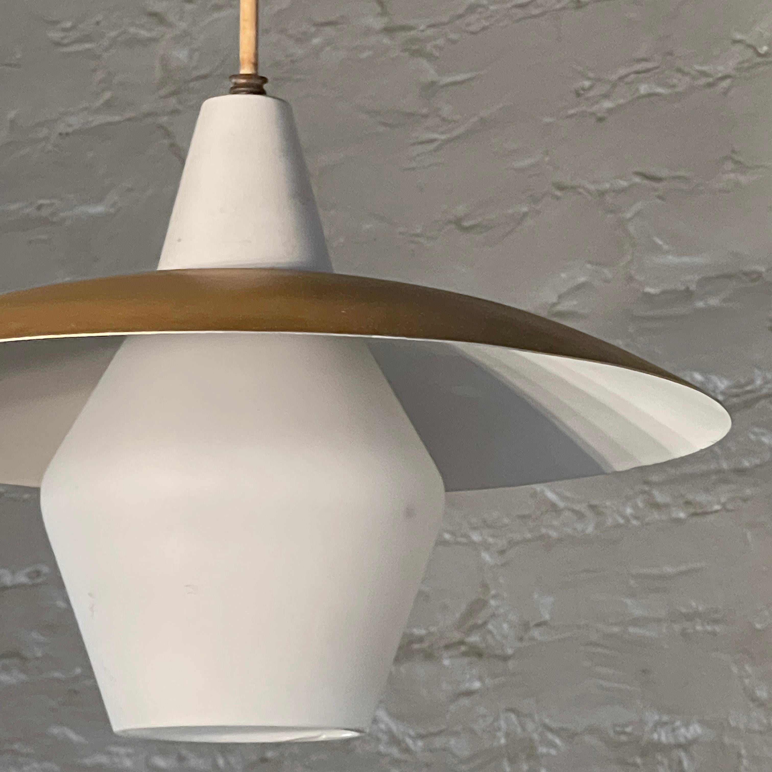 American Mid Century Modern Intersecting Disc Pendant Light For Sale
