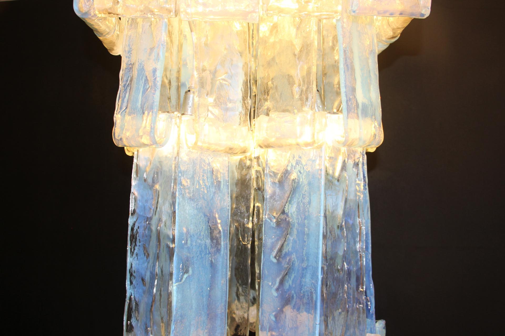 Mid-Century Modern Iridescent Laguna Model Long Chandelier by Fratelli Toso For Sale 5