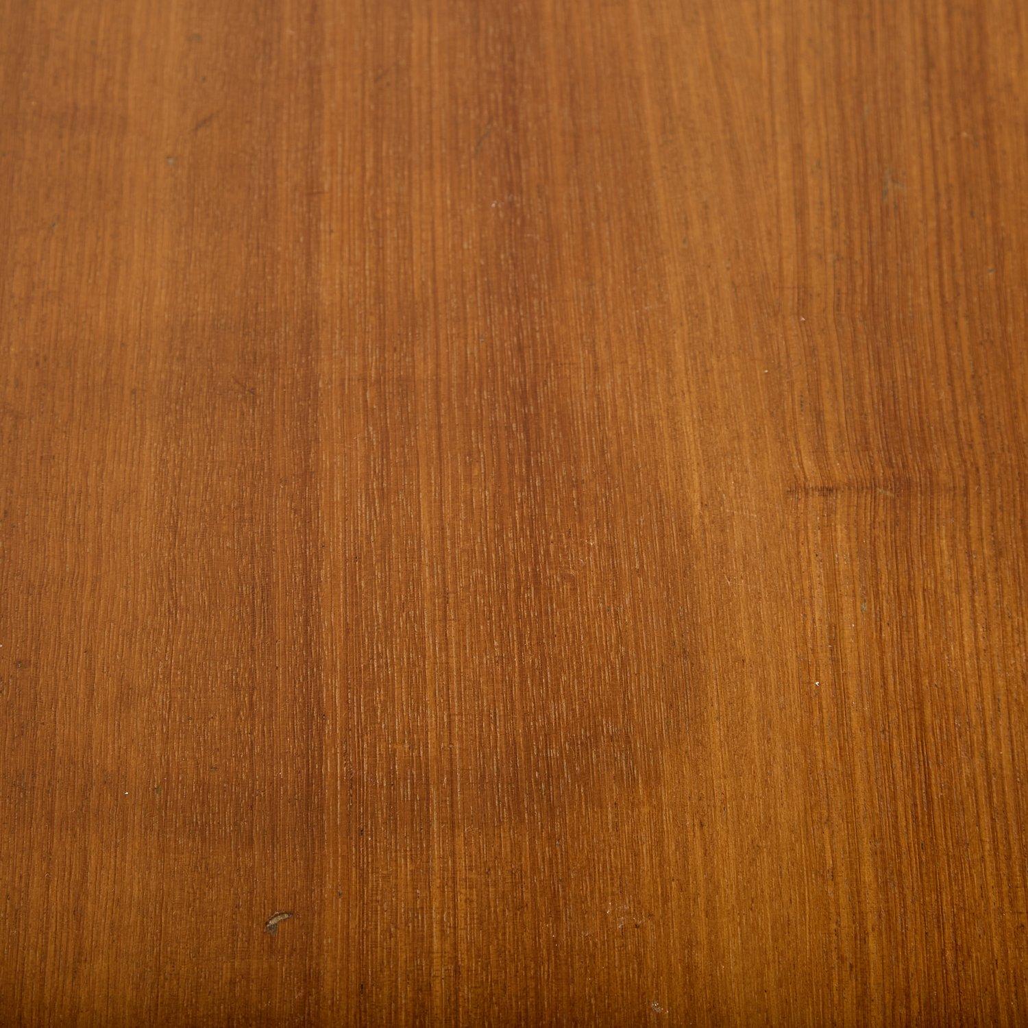 Mid-Century Modern Iroko Topped Side Table with Cast Aluminium Base In Good Condition For Sale In London, England