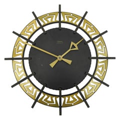 Mid-Century Modern Iron and brass Wall Clock by Diehl Dilectron, 1960s