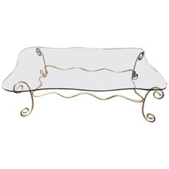 Mid-Century Modern Iron and Glass Table