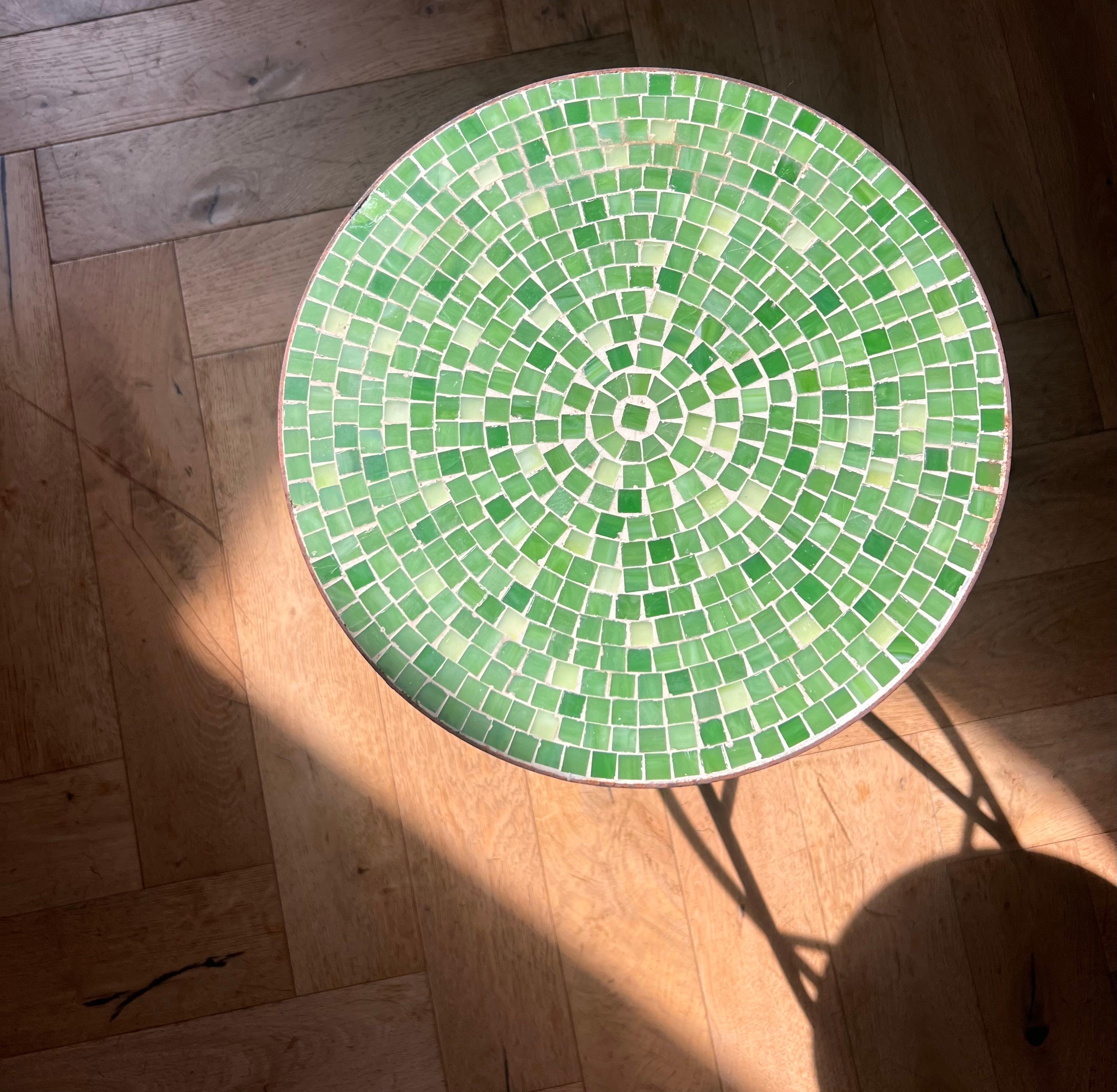 Mid-20th Century Mid century modern iron and tile mosaic side table, circa 1960