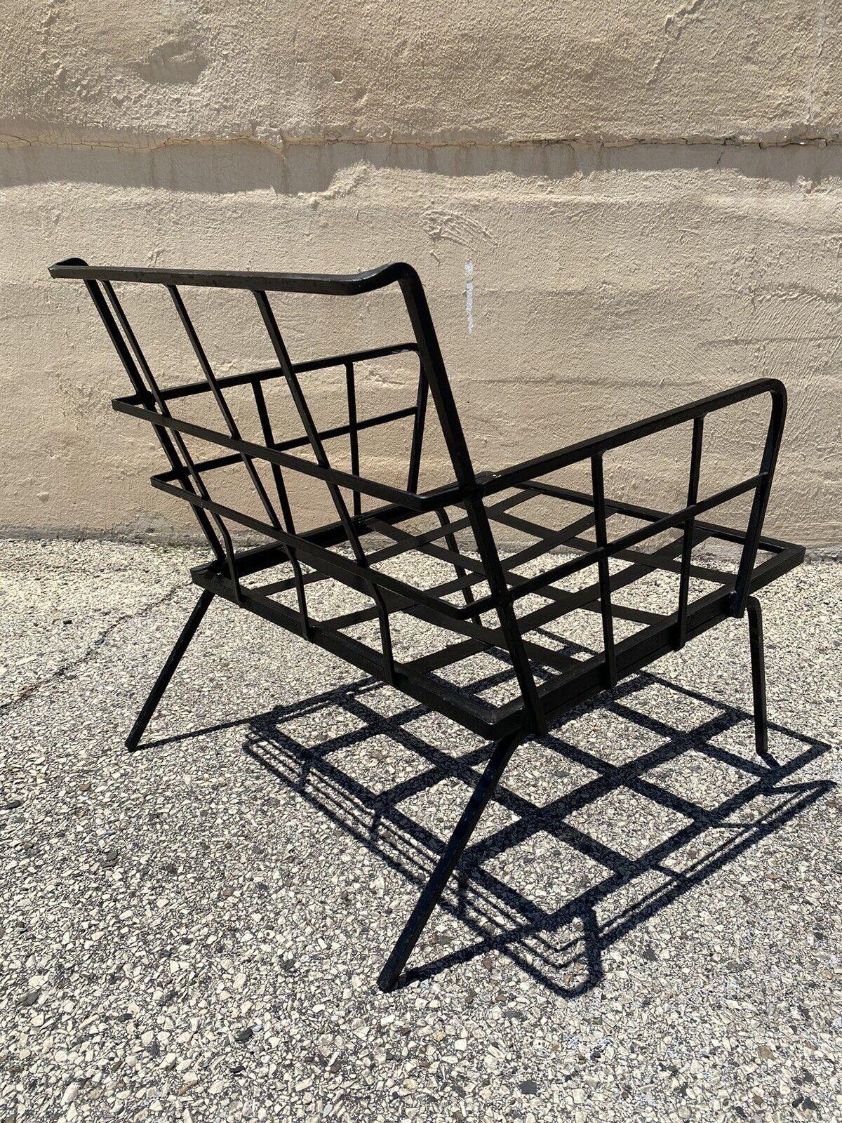 Mid-Century Modern Mid Century Modern Iron Arthur Umanoff Adrian Pearsall Style Club Lounge Chair For Sale