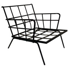 Arthur Umanoff fauteuil club de style Adrian Pearsall en fer moderne du milieu du siècle dernier