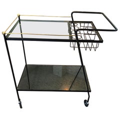 Mid-Century Modern Iron Bar Cart