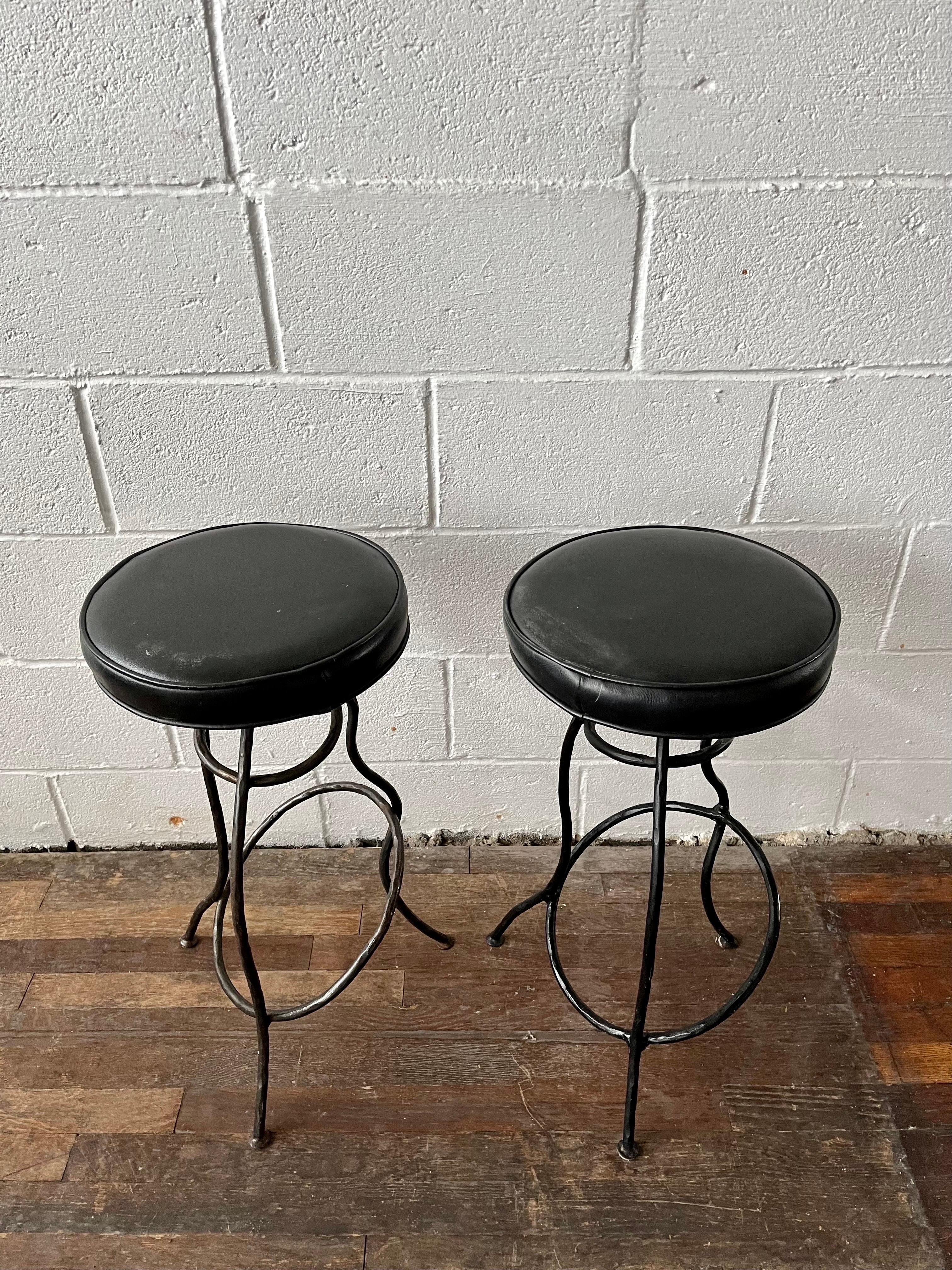 American Mid-Century Modern Iron Bar/Counter Stools  For Sale