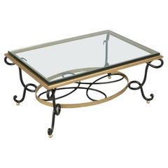 Mid-Century Modern Iron Glass Top Coffee Table Mid-Century Modern Iron Glass Top Coffee Table