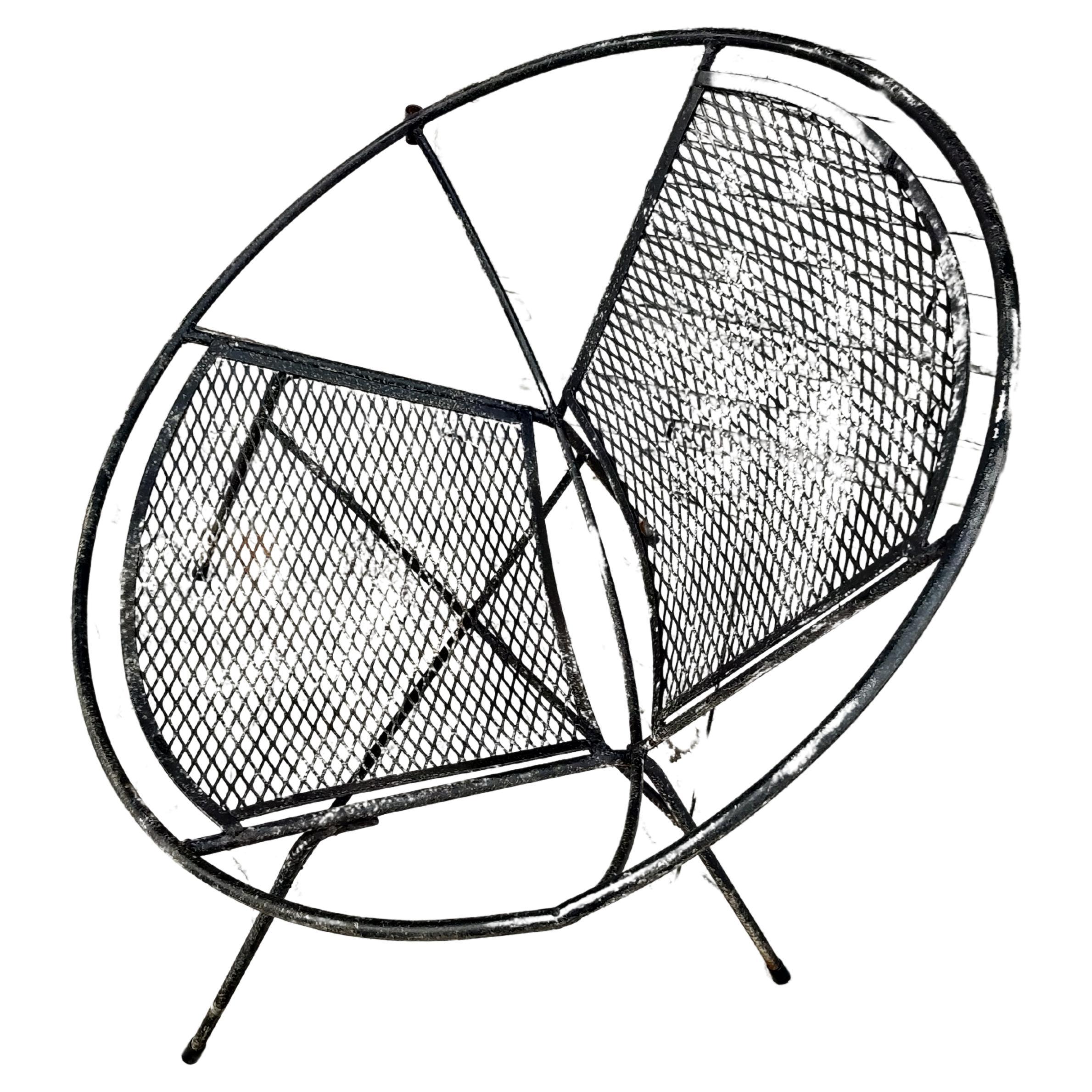 Mid-Century moderno Sedia da salotto Hoop in ferro di Maurizio Tempestini per Salterini, stile metà secolo. in vendita