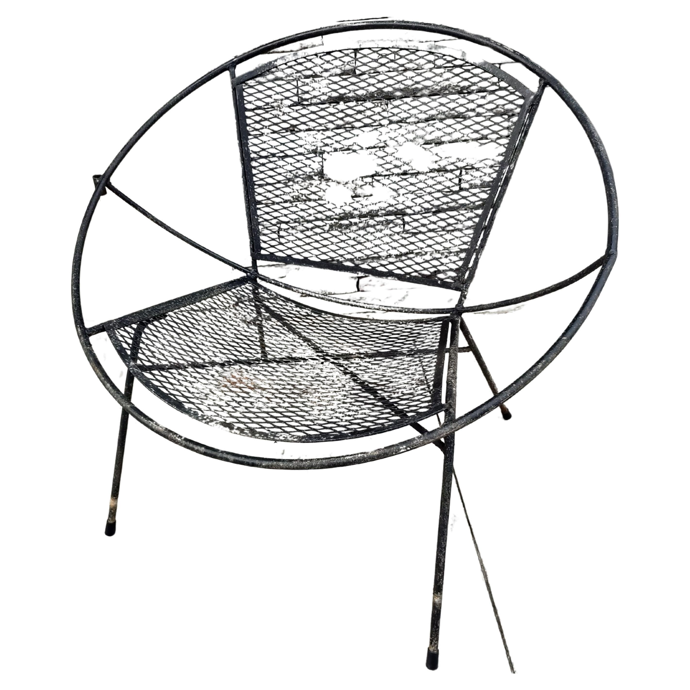 Americano Sedia da salotto Hoop in ferro di Maurizio Tempestini per Salterini, stile metà secolo. in vendita