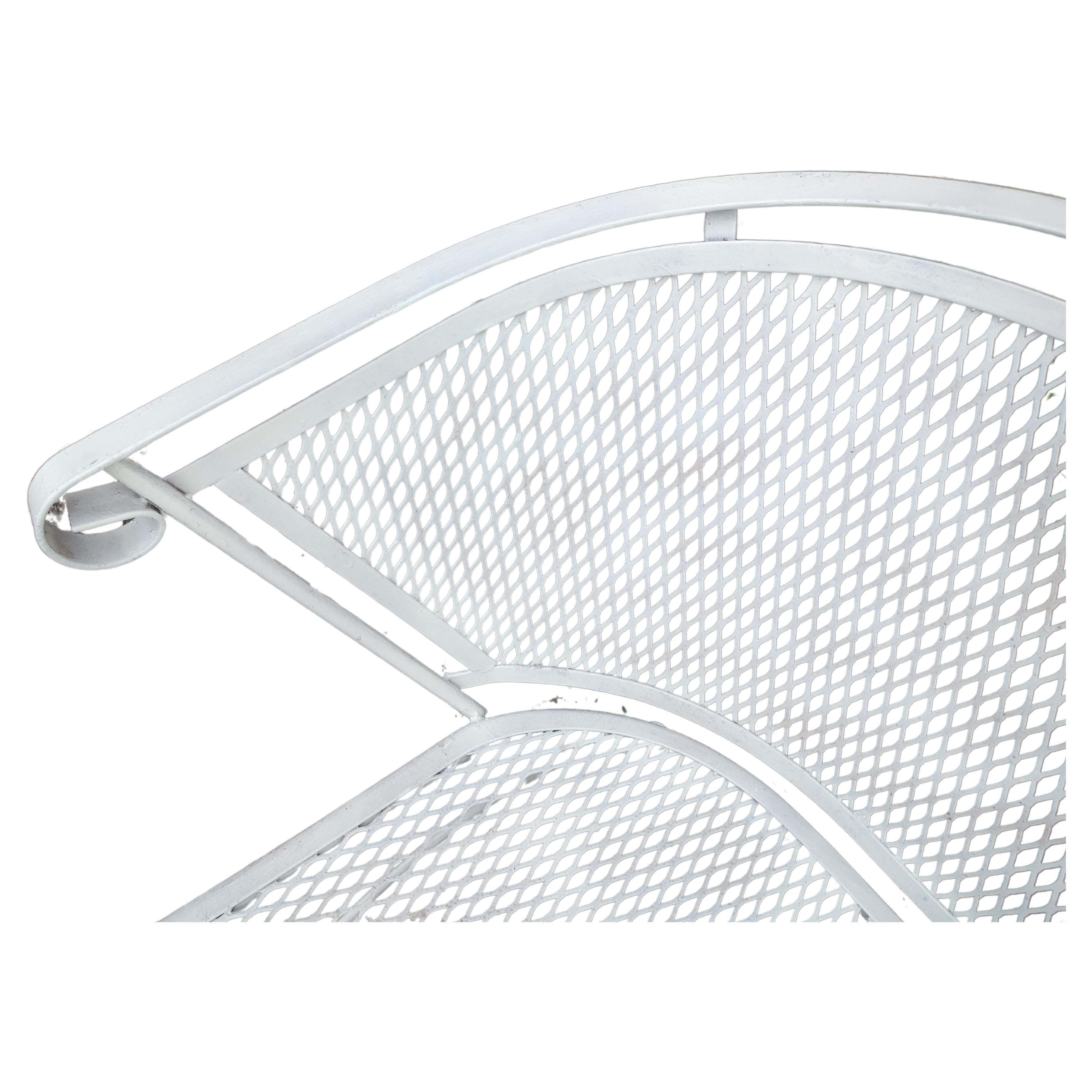 Mid-20th Century Mid Century Modern Iron Mesh Garden Bench attributed to Russell Woodard C1960 For Sale