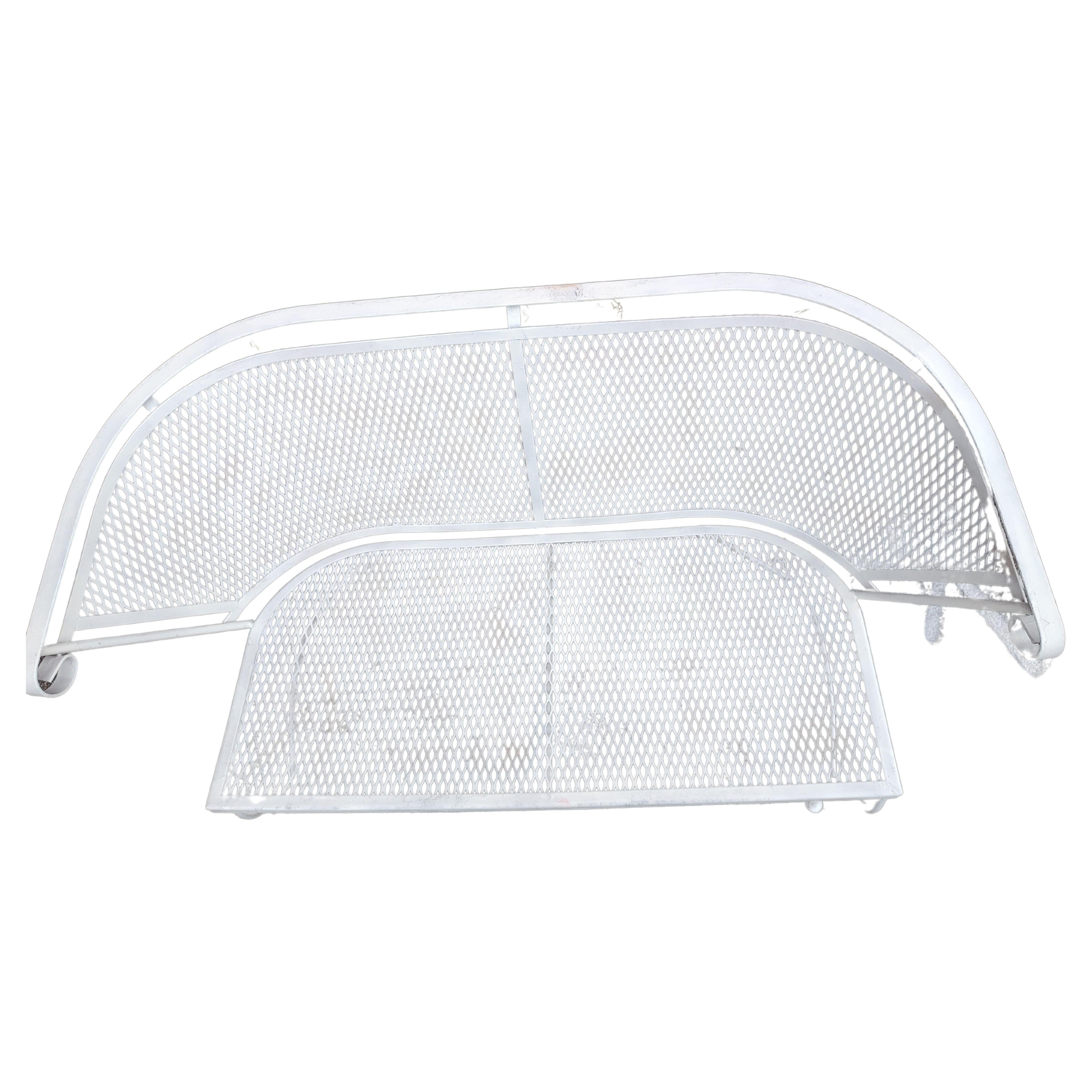 Mid Century Modern Iron Mesh Garden Bench attributed to Russell Woodard C1960 For Sale 1