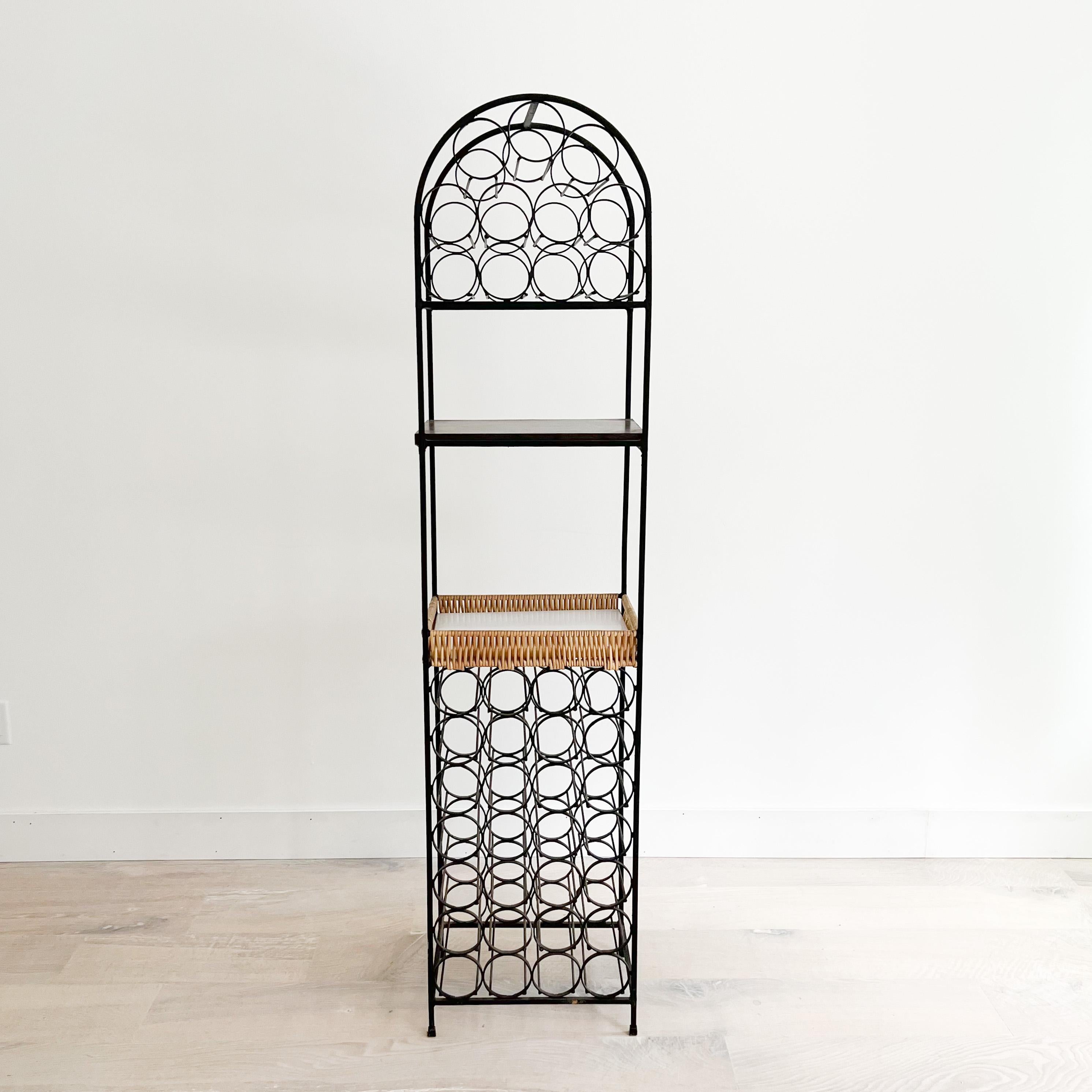 Mid-Century Modern Iron Wine Rack by Arthur Umanoff In Good Condition In Asheville, NC