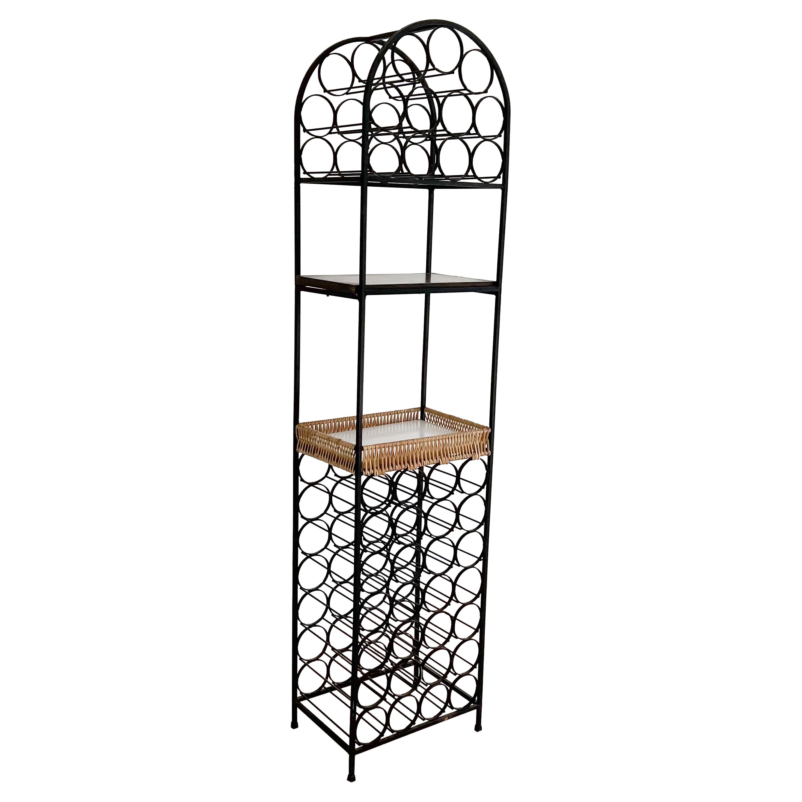 Mid-Century Modern Iron Wine Rack by Arthur Umanoff