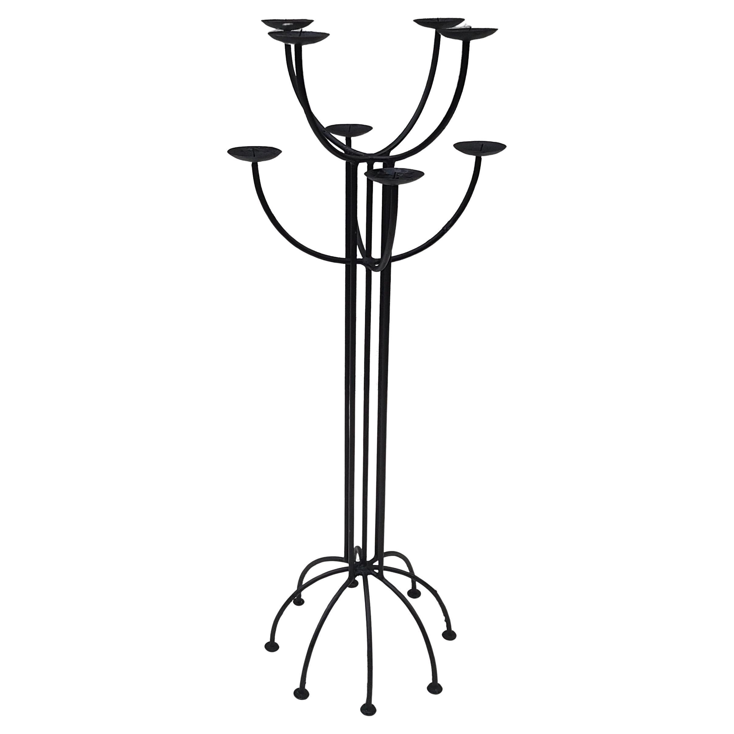 Candelabro de pie de alambre de hierro moderno de mediados de siglo en venta 6