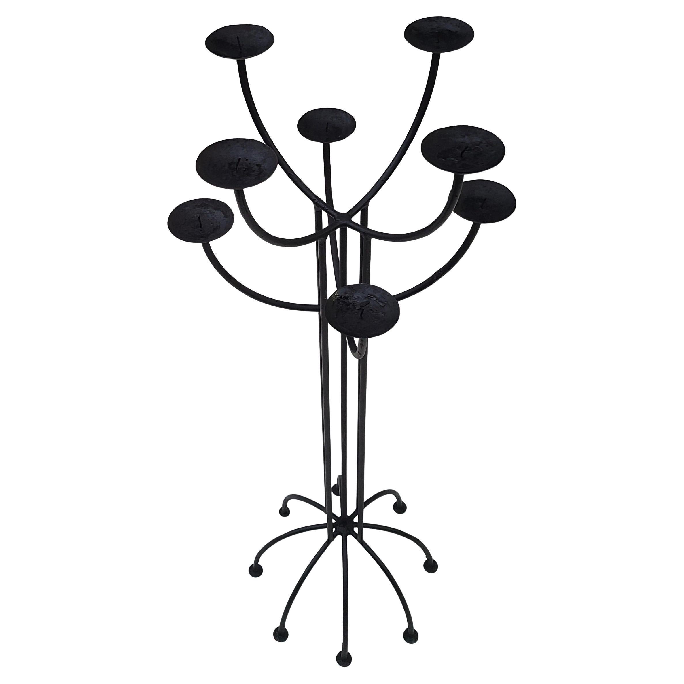 Candelabro de pie de alambre de hierro moderno de mediados de siglo en Bueno estado para la venta en Fraser, MI