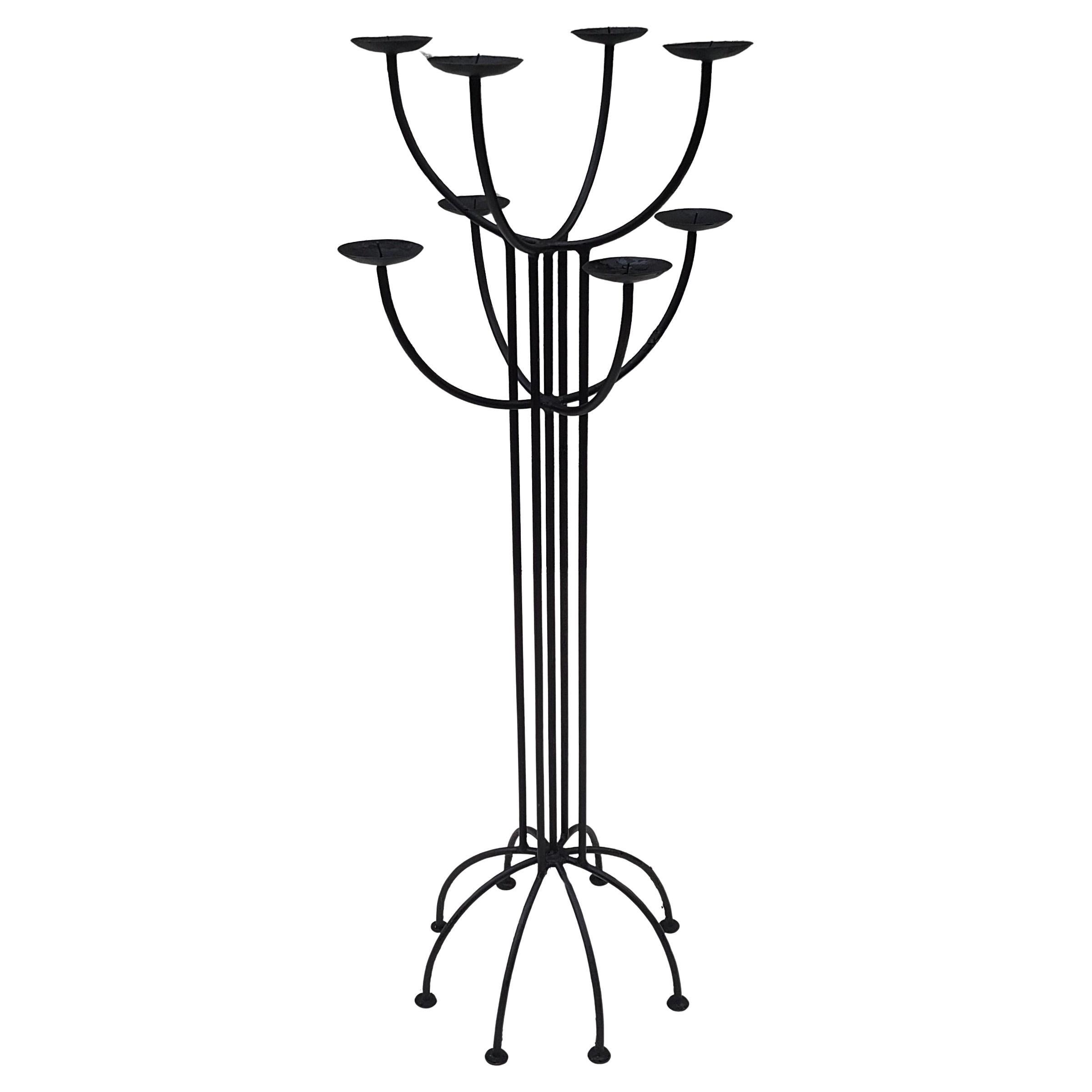 Candelabro de pie de alambre de hierro moderno de mediados de siglo en venta 3