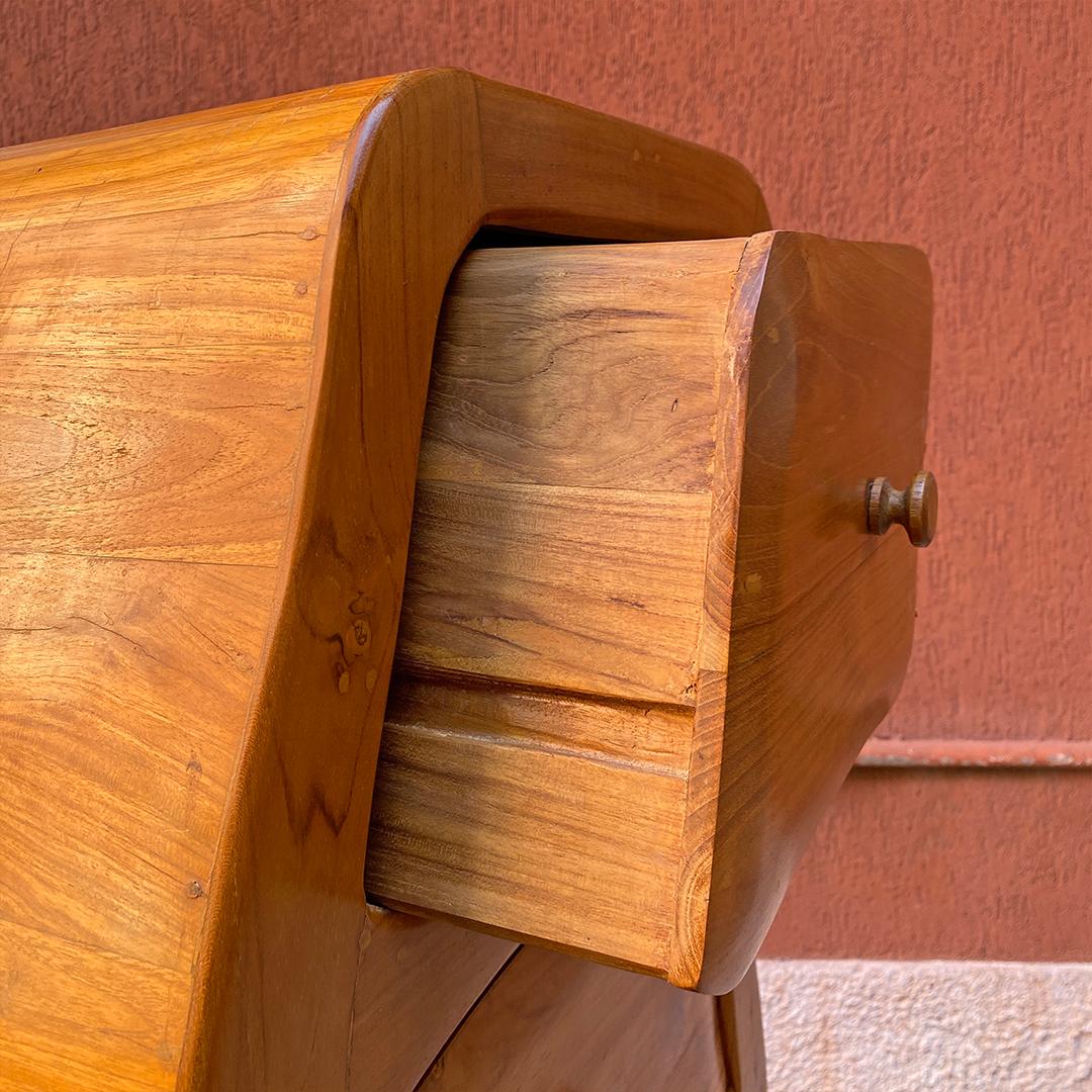 Mid-Century Modern Irregularly Shaped Chest of Drawers in Solid Wood, 1980s 4