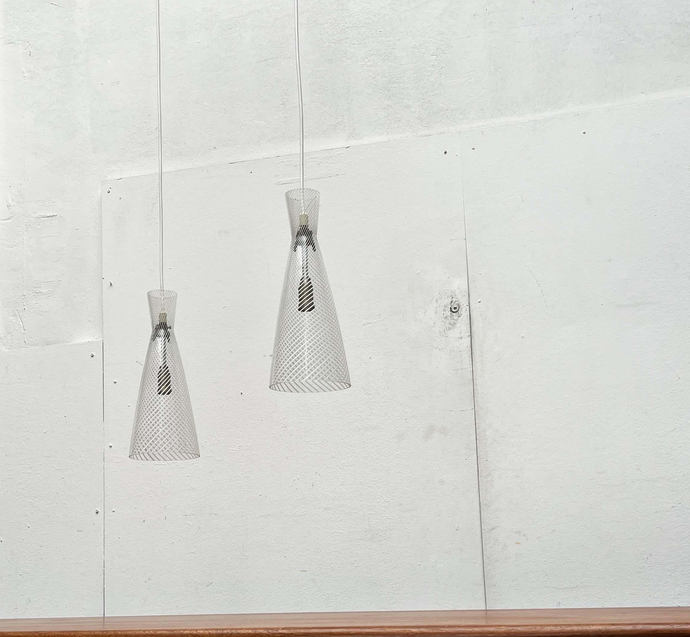 Ciondoli in vetro a vortice dell'isola moderna di metà secolo A.F. Gangkofner Peill & Putzler In condizioni ottime in vendita a Hamburg, DE