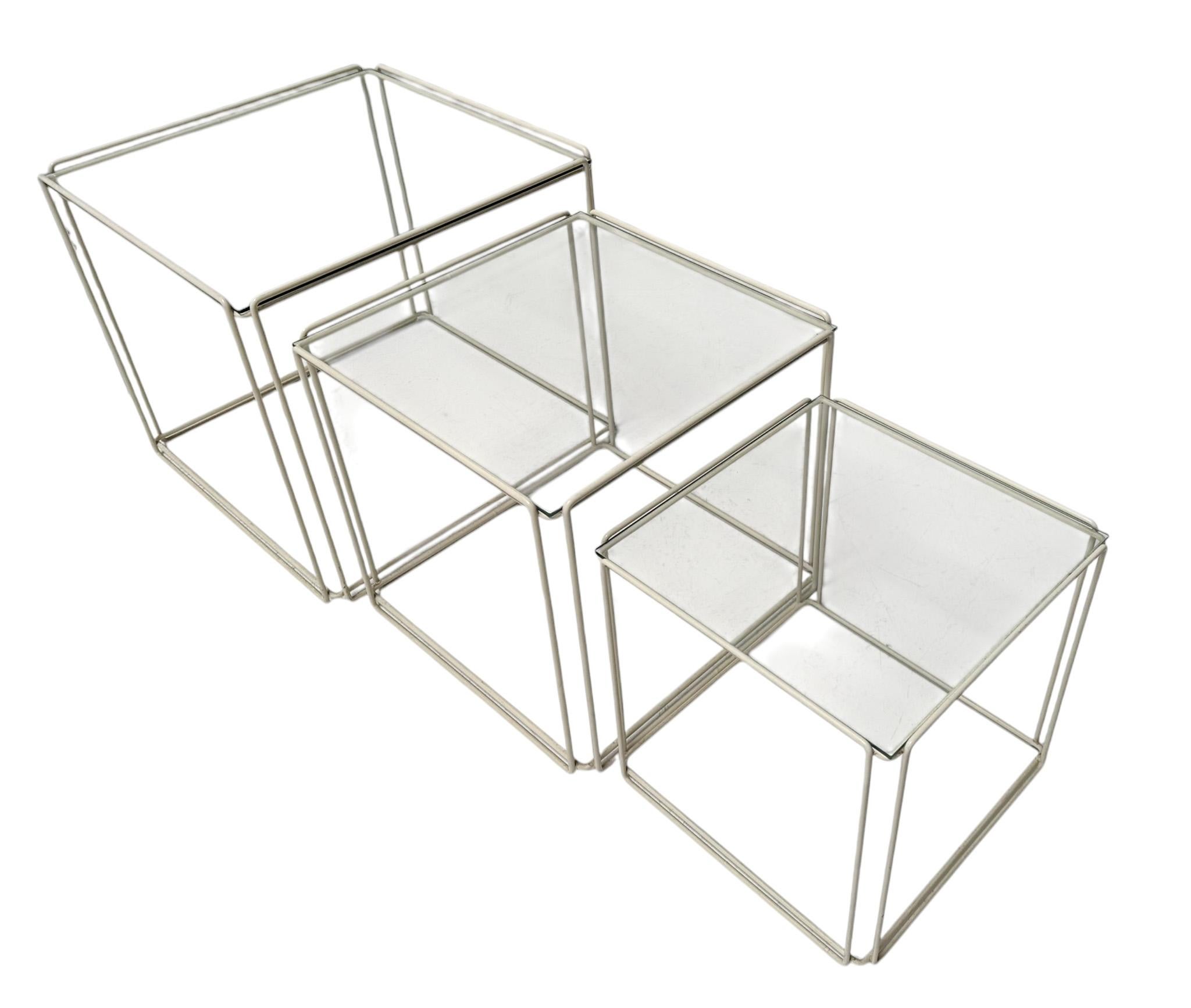 Steel Mid-Century Modern Isocele Nesting Tables by Max Sauze for Groupe S.A, 1970s For Sale