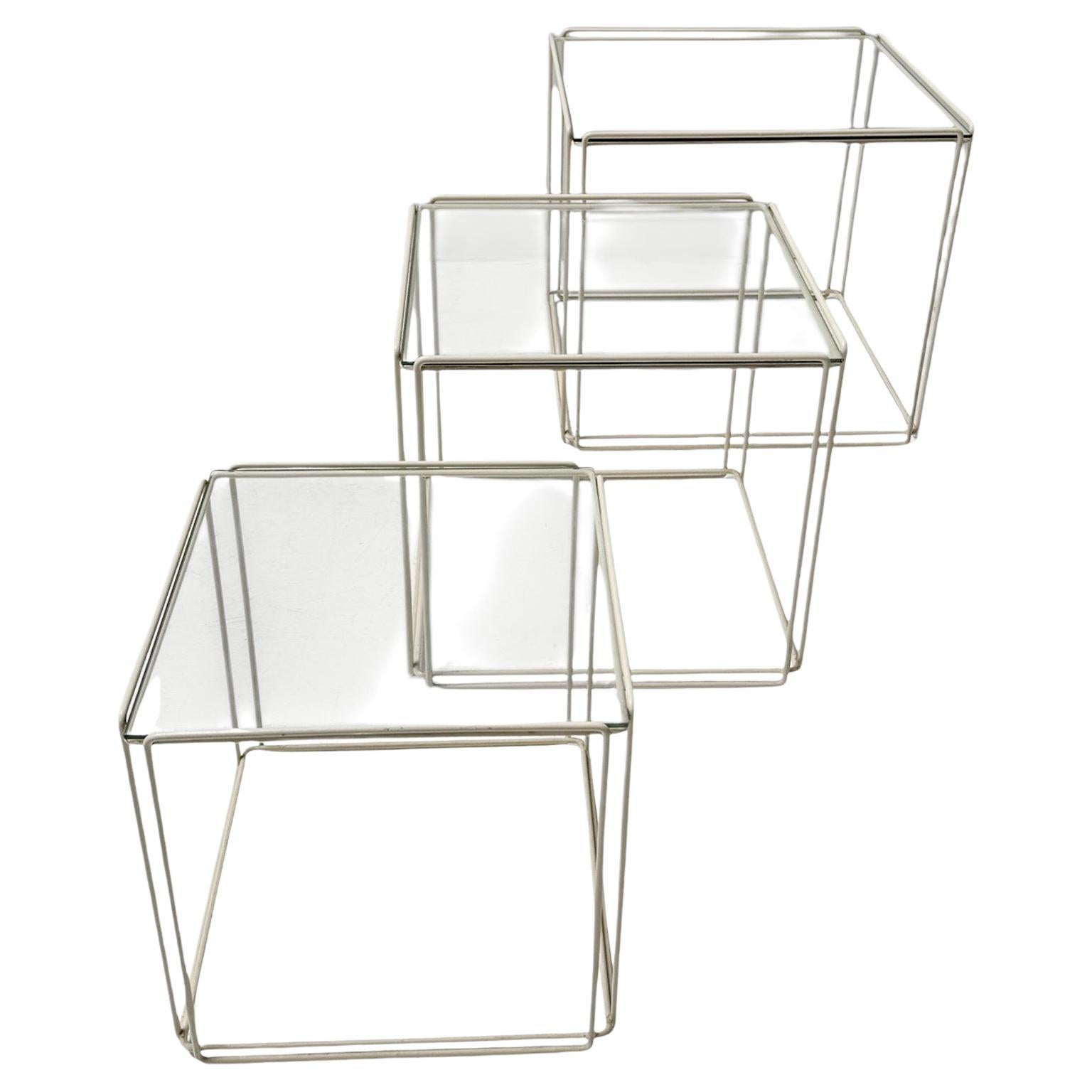 Mid-Century Modern Isocele Nesting Tables by Max Sauze for Groupe S.A, 1970s For Sale