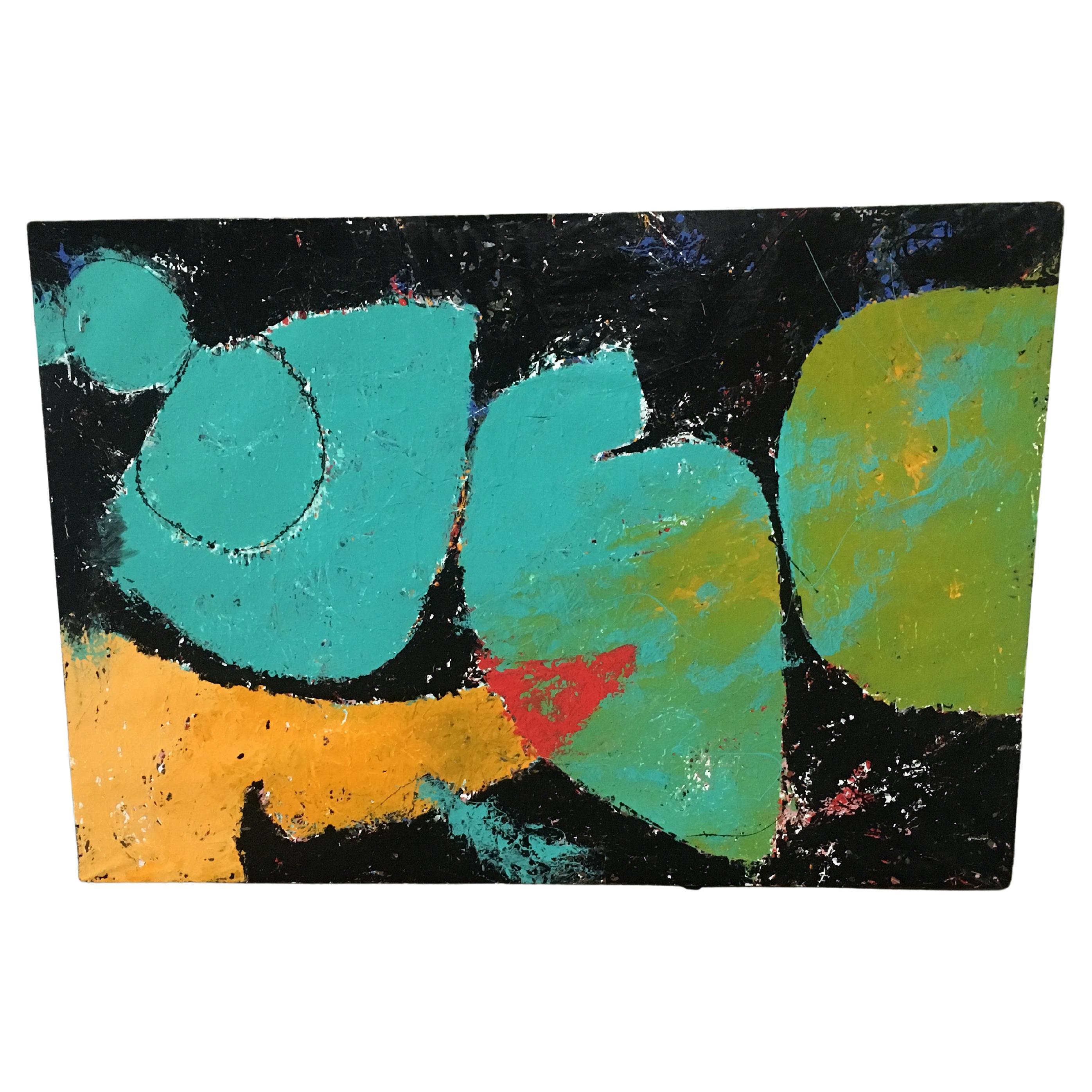 Mid-Century Modern Italian Abstract Painting on Paper, 1970s For Sale