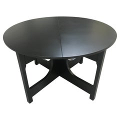 Used Mid-Century Modern Italian Adjustable Black Lacquered Wood Dining Table, 1970s