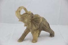 Mid-Century Modern Italian Alabaster Elephant Sculpture, 1970s