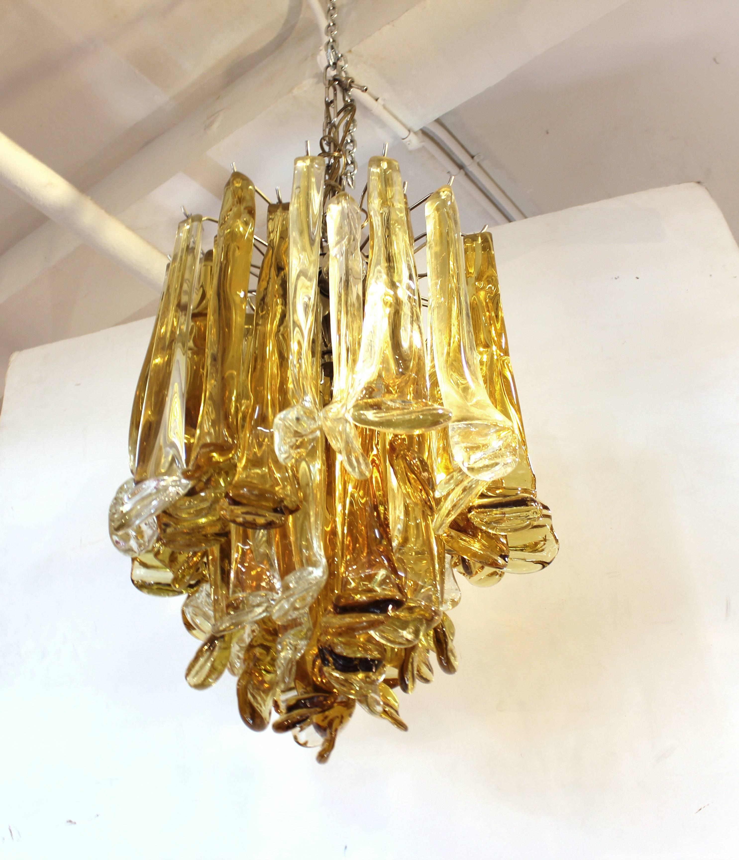 art glass chandelier modern