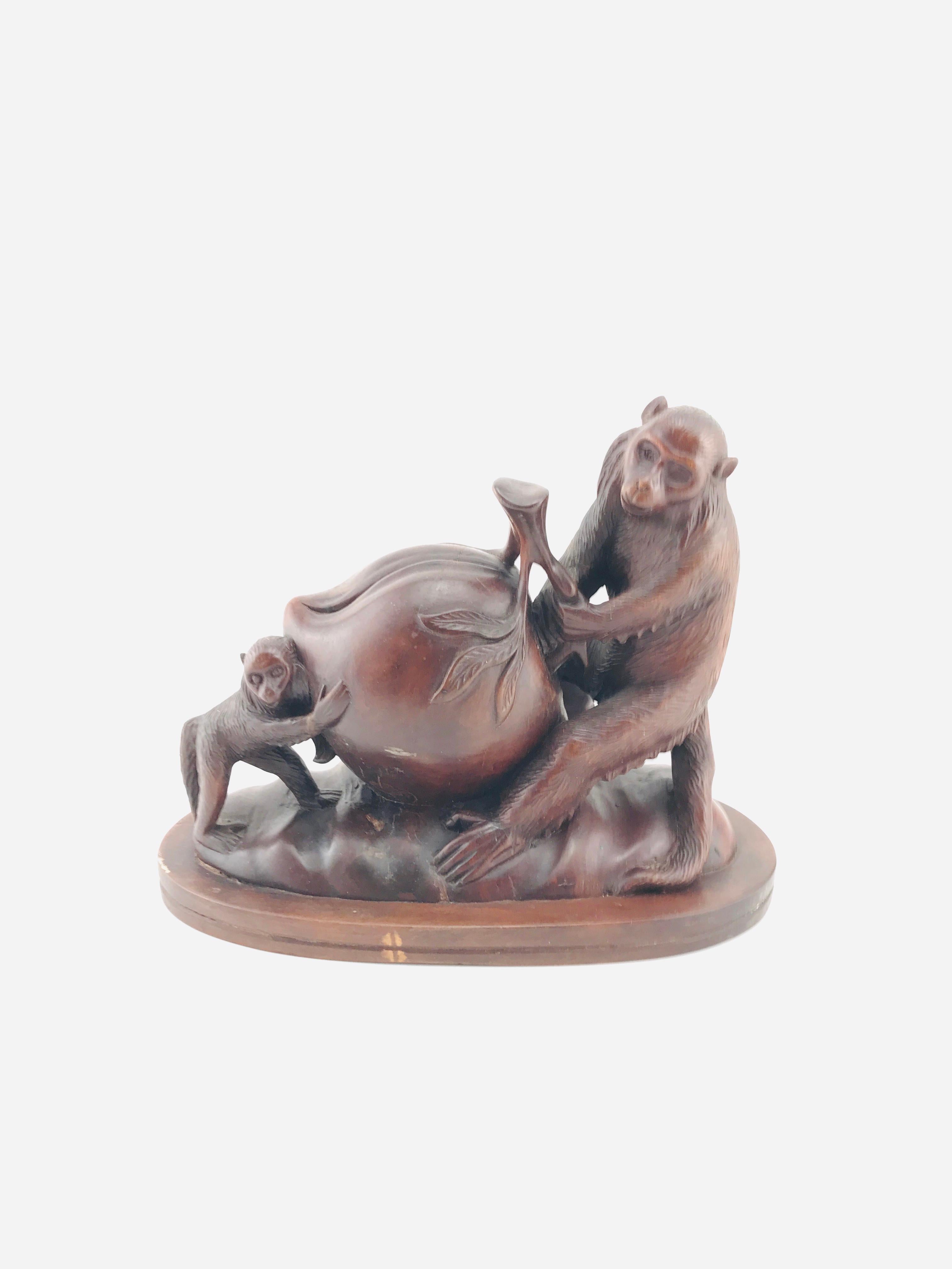 Mid-Century Modern Italian Animals Sculpture in Walnut Timber, 1960s For Sale 9