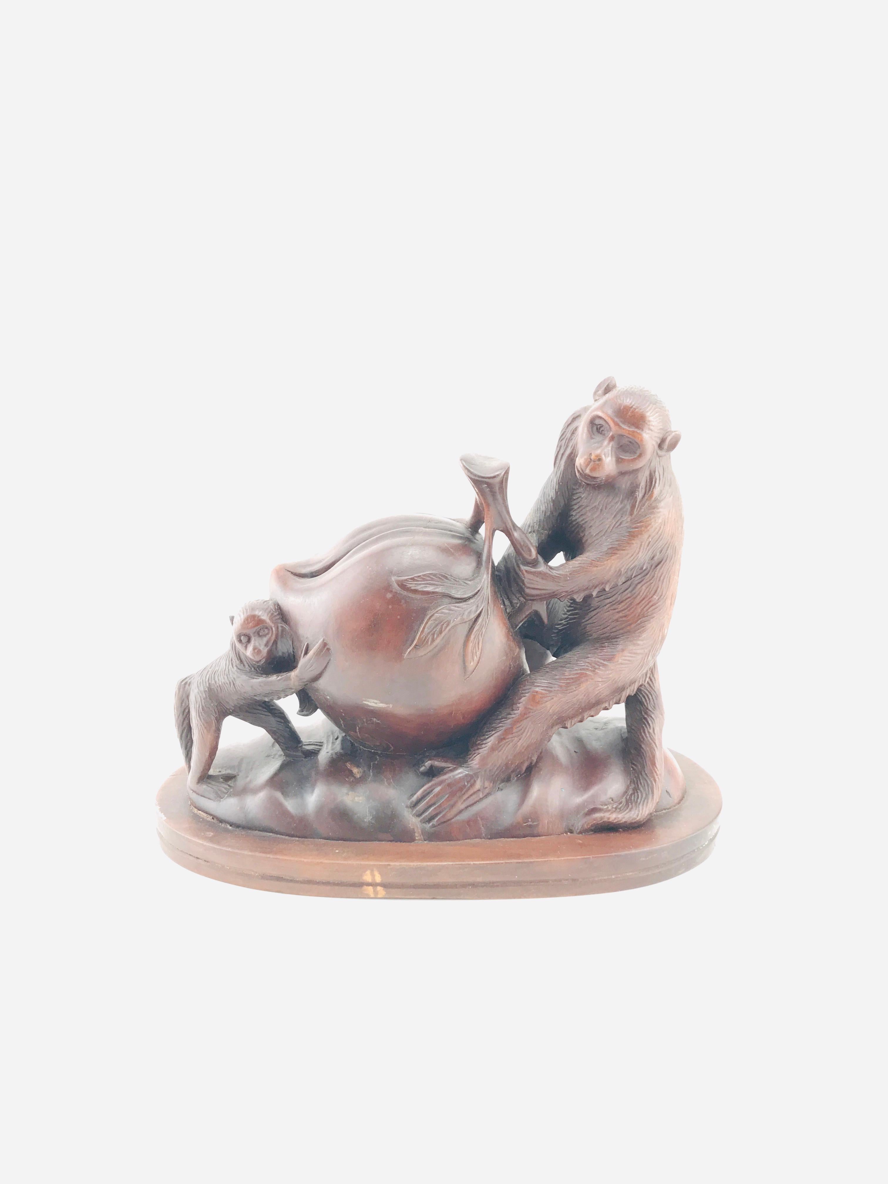 Mid-Century Modern Italian Animals Sculpture in Walnut Timber, 1960s For Sale 11