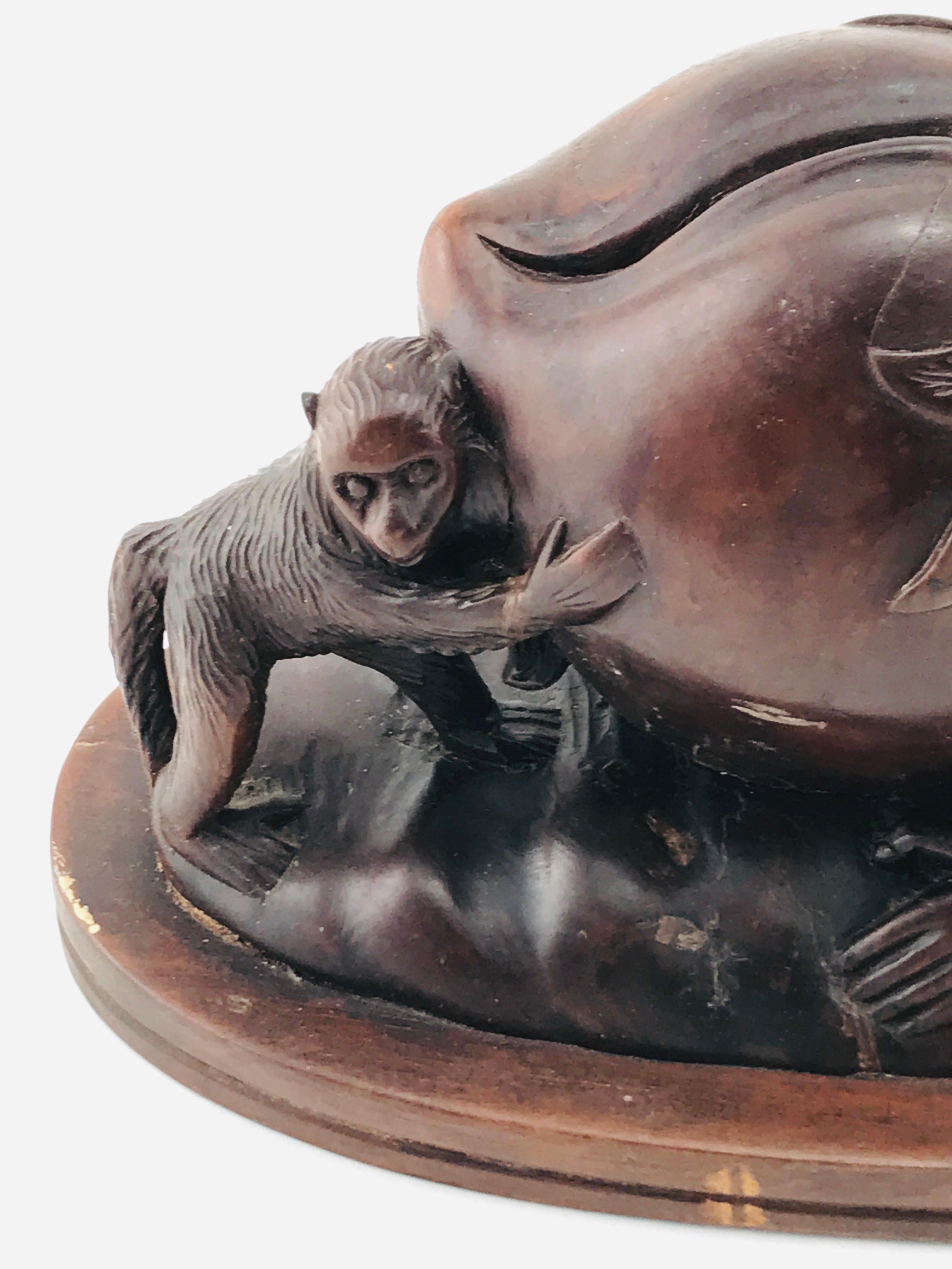 Sculpture italienne moderne du milieu du siècle dernier d'animaux en bois de noyer, années 1960 en vente 13