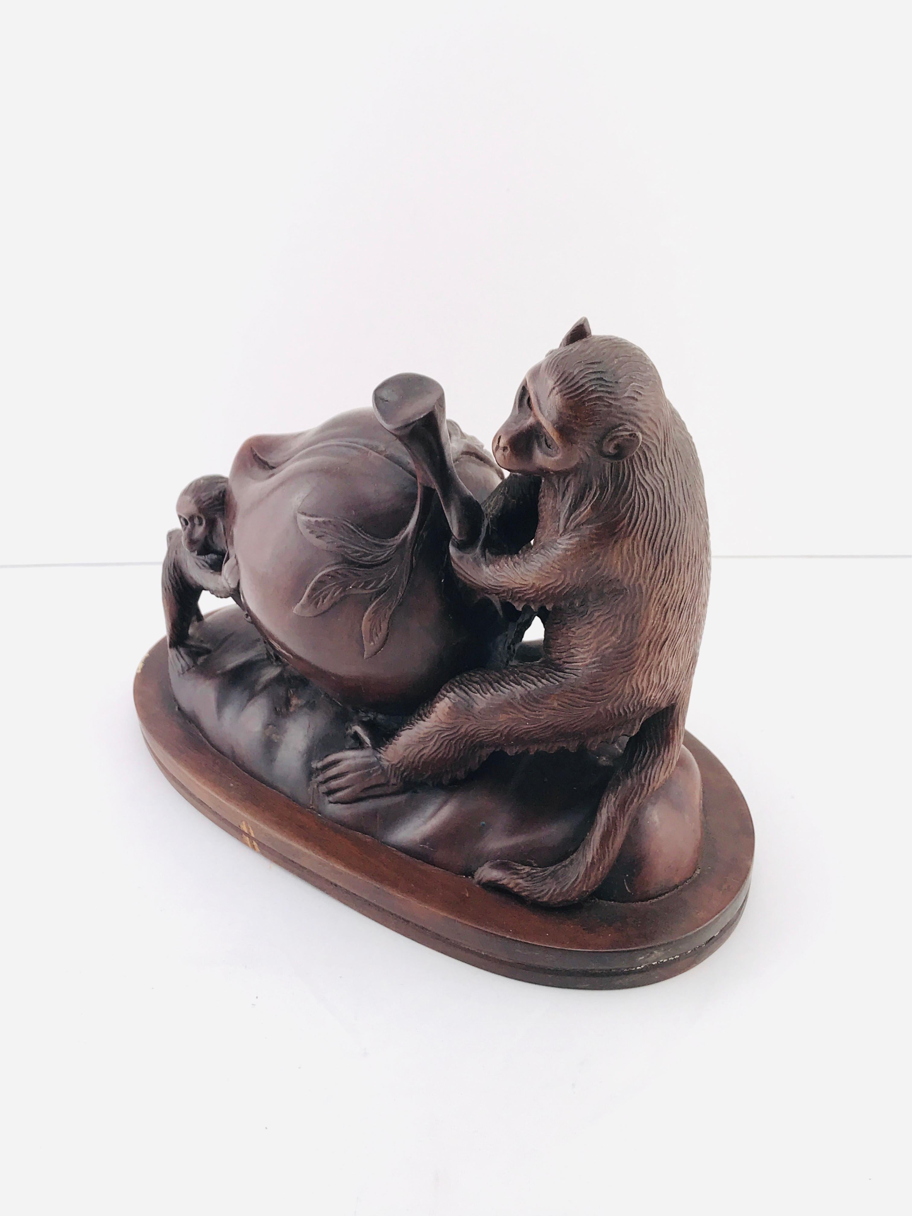 Mid-Century Modern Italian Animals Sculpture in Walnut Timber, 1960s In Good Condition For Sale In Byron Bay, NSW